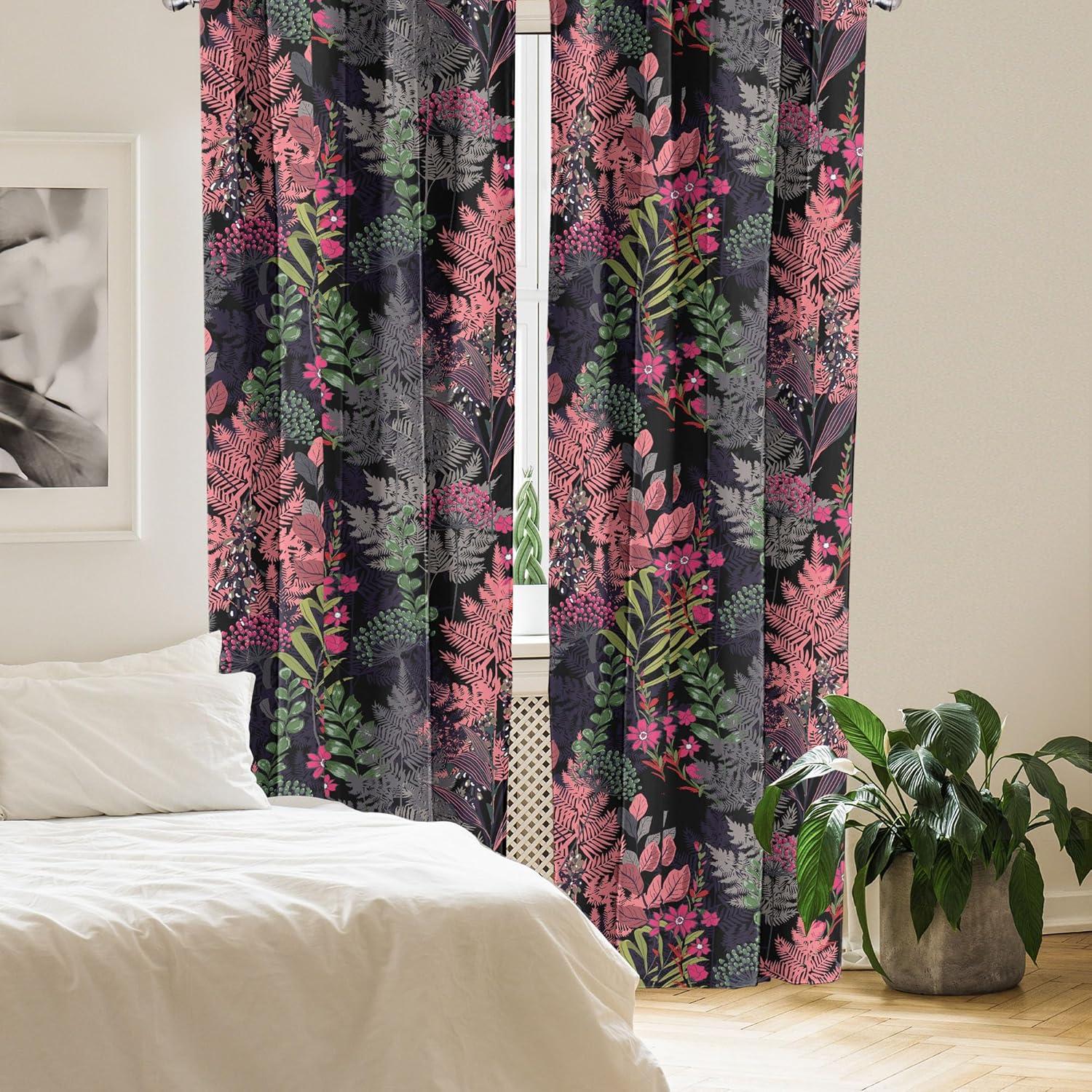 imageAmbesonne Garden Scene Curtains Soft Tones Flowers Boho Pattern Springtime Inspired Neutral Art Window Treatments 2 Panel Set for Living Room Bedroom Pair of 28 x 95 Lavender Blue Warm TaupePastel Pink and Charcoal Grey