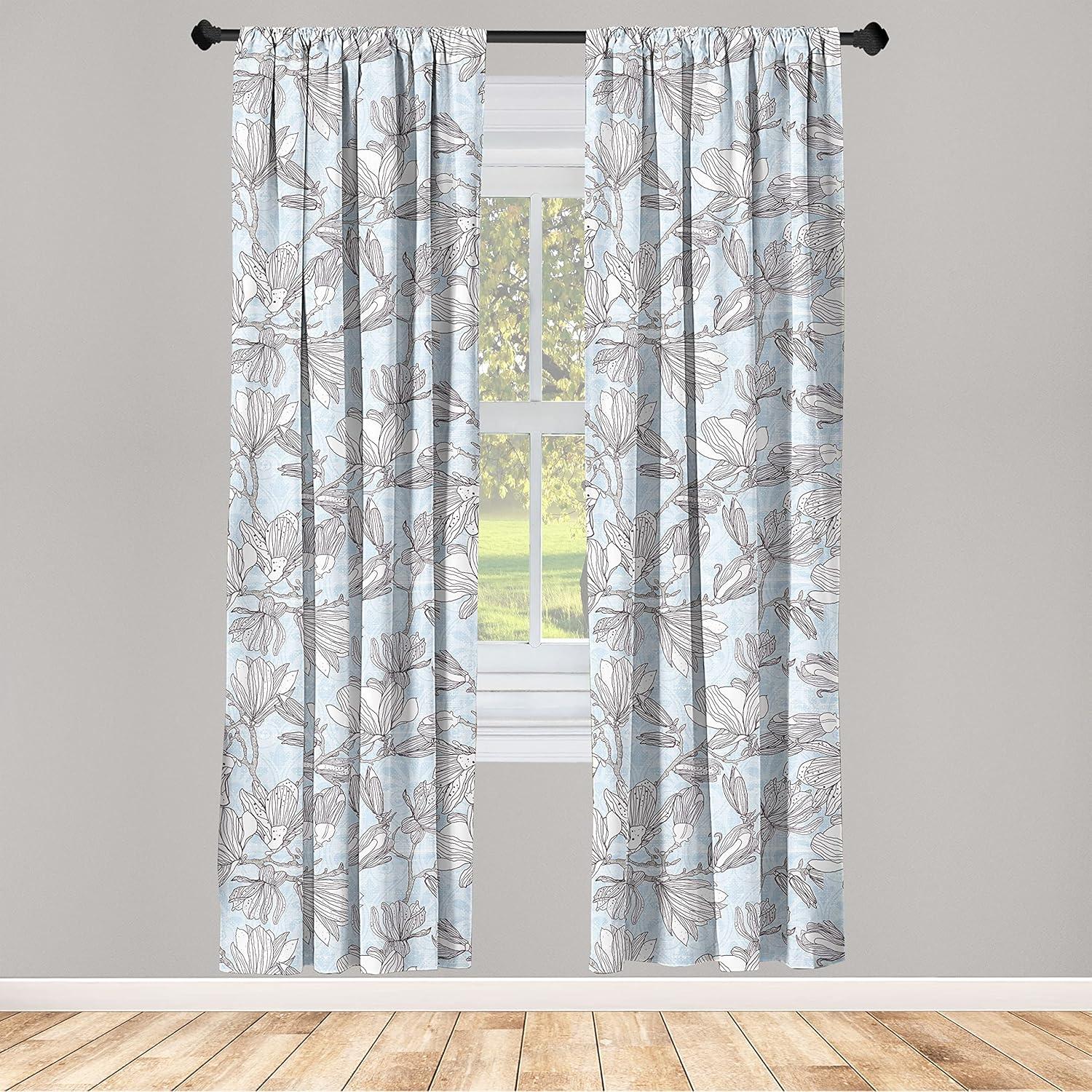imageAmbesonne Garden Scene Curtains Soft Tones Flowers Boho Pattern Springtime Inspired Neutral Art Window Treatments 2 Panel Set for Living Room Bedroom Pair of 28 x 95 Lavender Blue Warm TaupeSoft Blue and Dark Purple