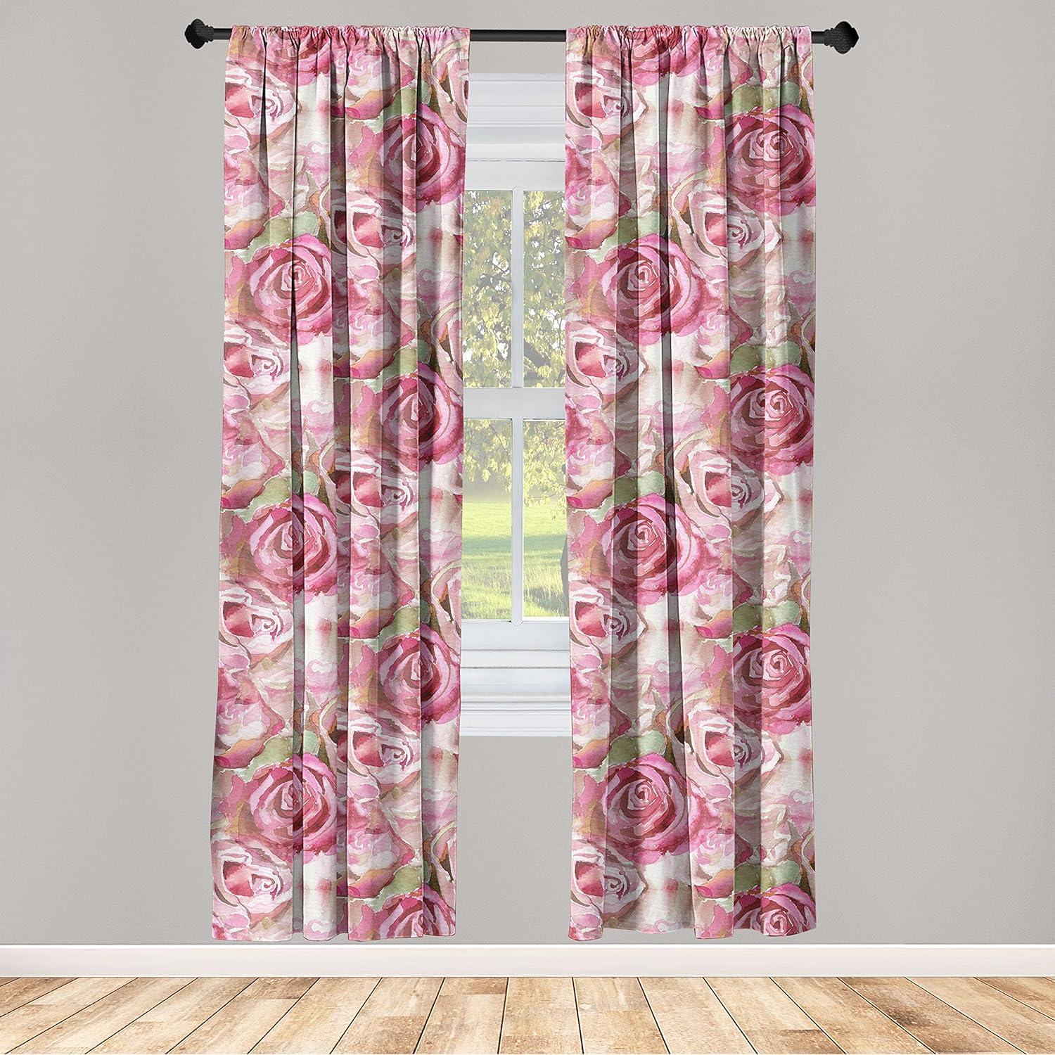 imageAmbesonne Garden Scene Curtains Soft Tones Flowers Boho Pattern Springtime Inspired Neutral Art Window Treatments 2 Panel Set for Living Room Bedroom Pair of 28 x 95 Lavender Blue Warm TaupeRose Pistachio Green