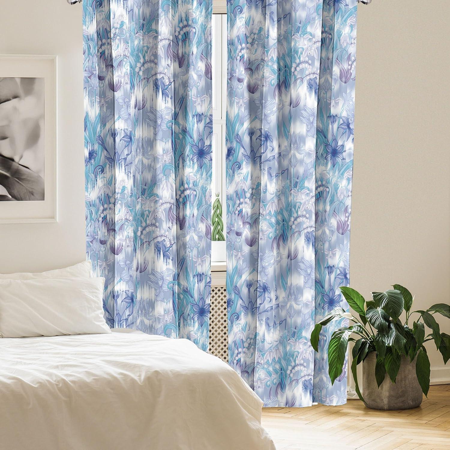 imageAmbesonne Garden Scene Curtains Soft Tones Flowers Boho Pattern Springtime Inspired Neutral Art Window Treatments 2 Panel Set for Living Room Bedroom Pair of 28 x 95 Lavender Blue Warm TaupeDark Seafoam White Lilac