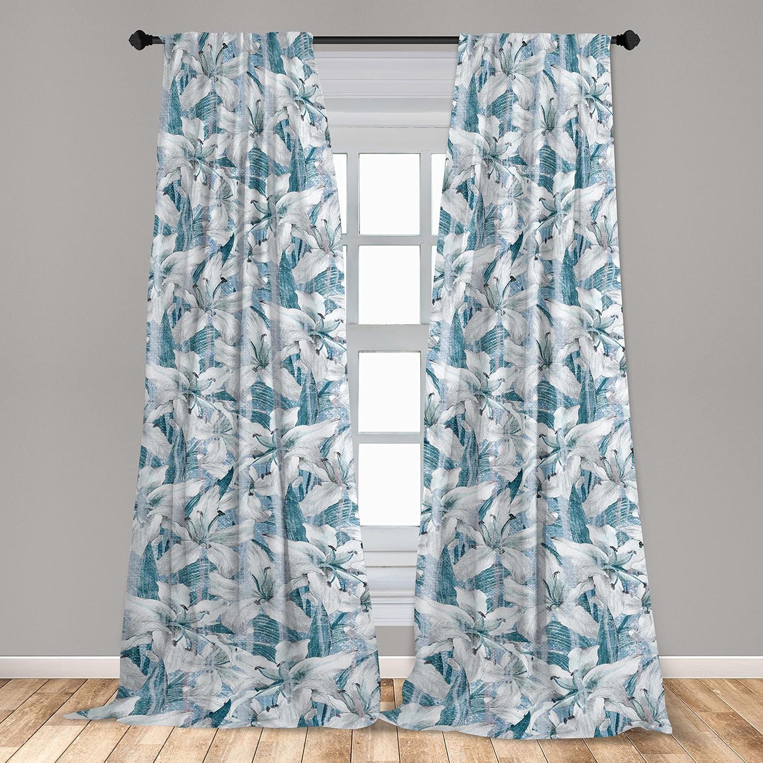 imageAmbesonne Garden Scene Curtains Soft Tones Flowers Boho Pattern Springtime Inspired Neutral Art Window Treatments 2 Panel Set for Living Room Bedroom Pair of 28 x 95 Lavender Blue Warm TaupeTeal Off White and Pale Grey