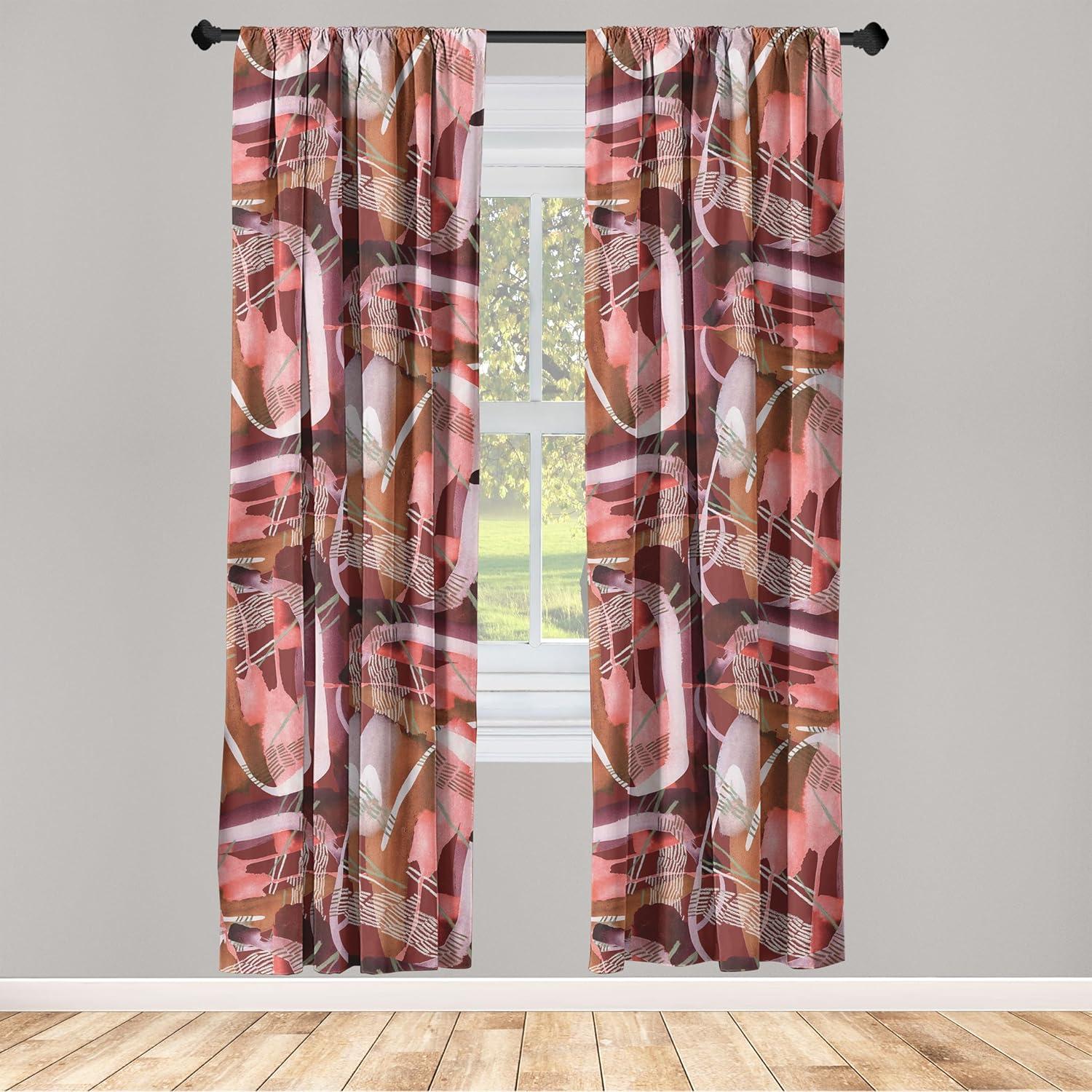 imageAmbesonne Garden Scene Curtains Soft Tones Flowers Boho Pattern Springtime Inspired Neutral Art Window Treatments 2 Panel Set for Living Room Bedroom Pair of 28 x 95 Lavender Blue Warm TaupeOff White Pale Pink and Plum