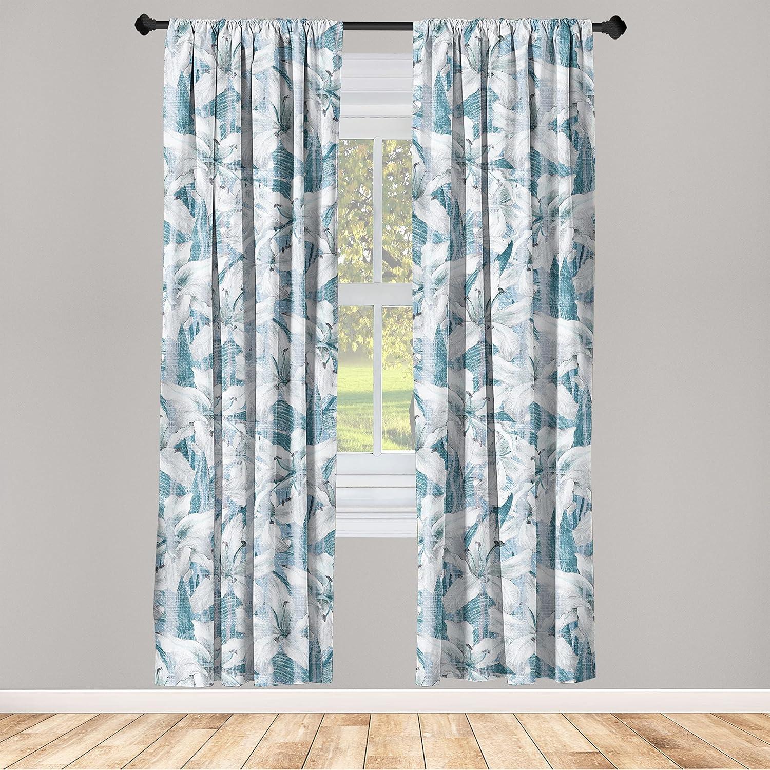 imageAmbesonne Garden Scene Curtains Soft Tones Flowers Boho Pattern Springtime Inspired Neutral Art Window Treatments 2 Panel Set for Living Room Bedroom Pair of 28 x 95 Lavender Blue Warm TaupeTeal Off White and Pale Grey