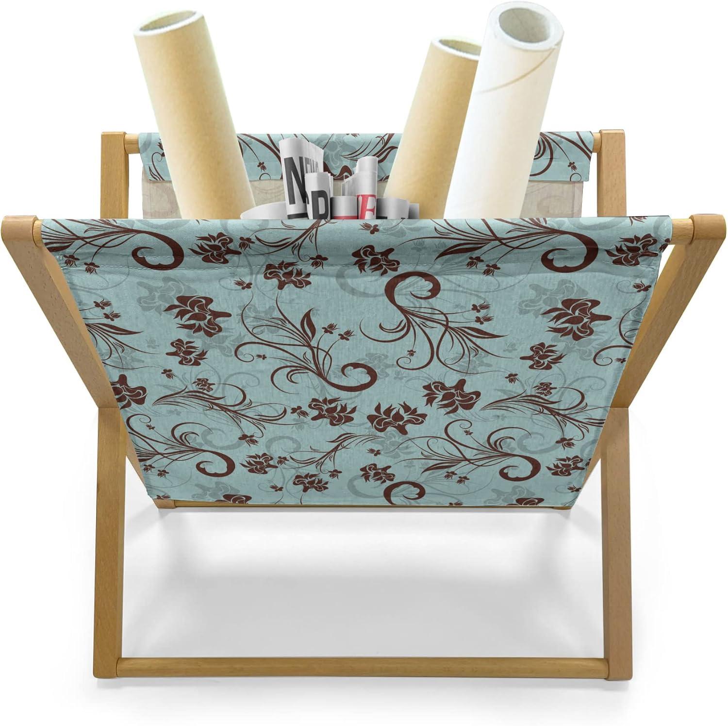 imageAmbesonne Hearts Magazine and Book Holder Rhythmic Sponge Print Look Cutsy Valentines Romance Love Floor Rack Decor for Interior of Home amp Office 22 x 19 Blush Pastel PinkPale Seafoam and Brown