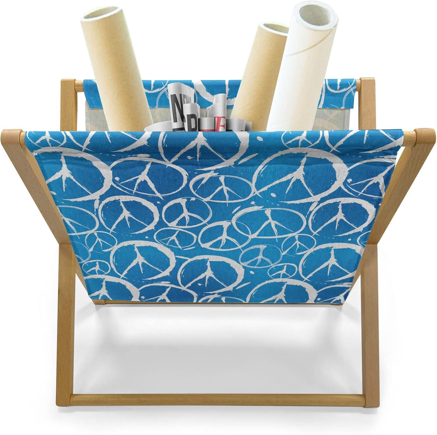 imageAmbesonne Hearts Magazine and Book Holder Rhythmic Sponge Print Look Cutsy Valentines Romance Love Floor Rack Decor for Interior of Home amp Office 22 x 19 Blush Pastel PinkAzure Blue Cobalt Blue