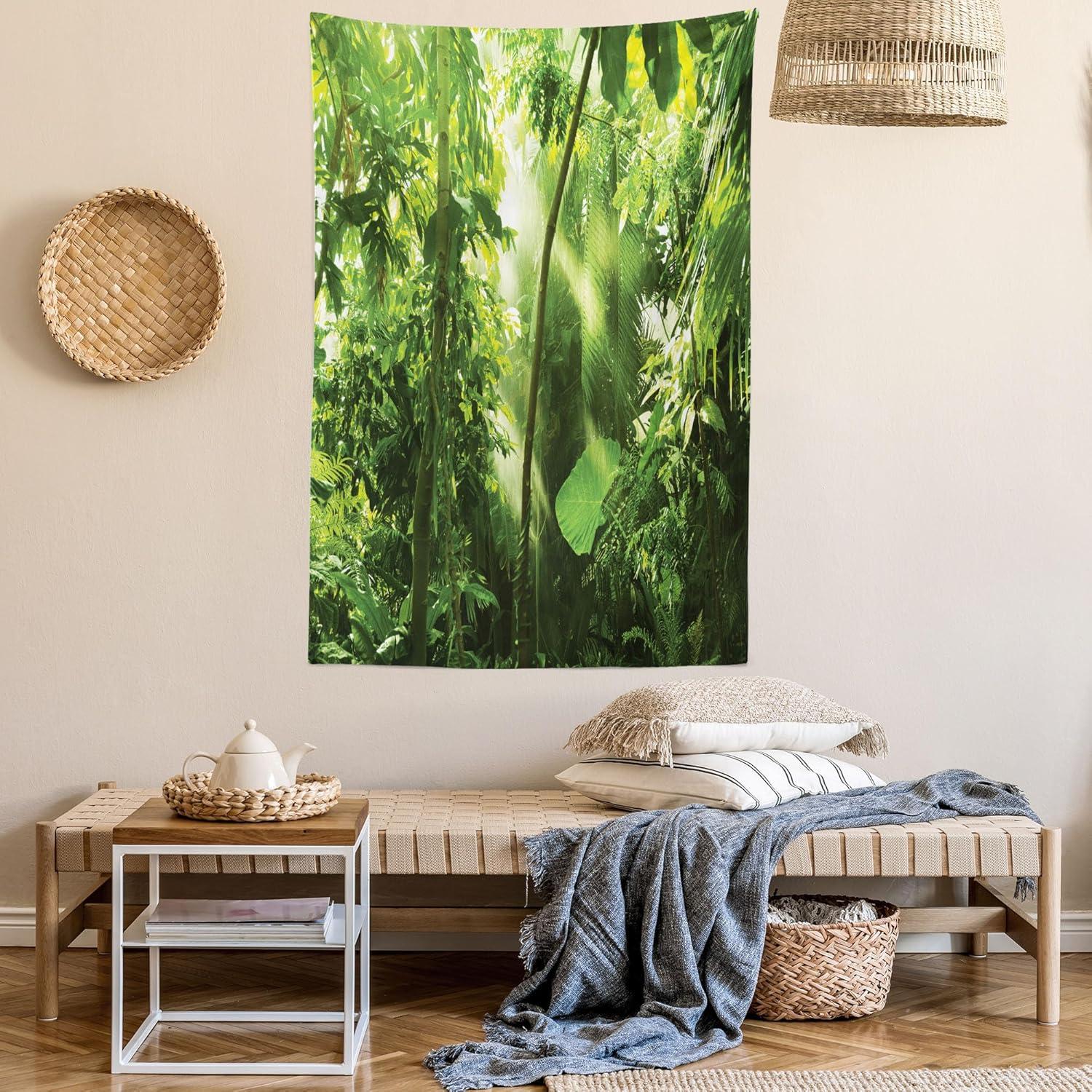imageAmbesonne Mint Tapestry Blurry Abstract Background Shady Pastel Toned Modern Watercolor Murky Image Wall Hanging for Bedroom Living Room Dorm Decor 60 X 80 Mint GreenYellow and Green