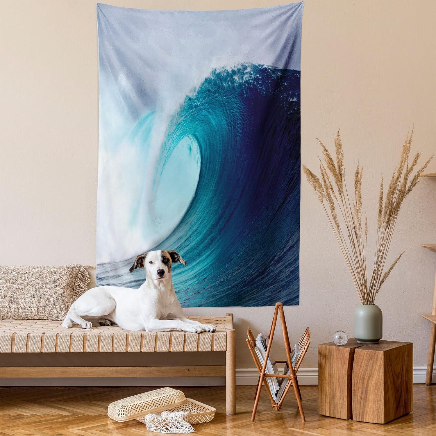imageAmbesonne Mint Tapestry Blurry Abstract Background Shady Pastel Toned Modern Watercolor Murky Image Wall Hanging for Bedroom Living Room Dorm Decor 60 X 80 Mint GreenBlue White