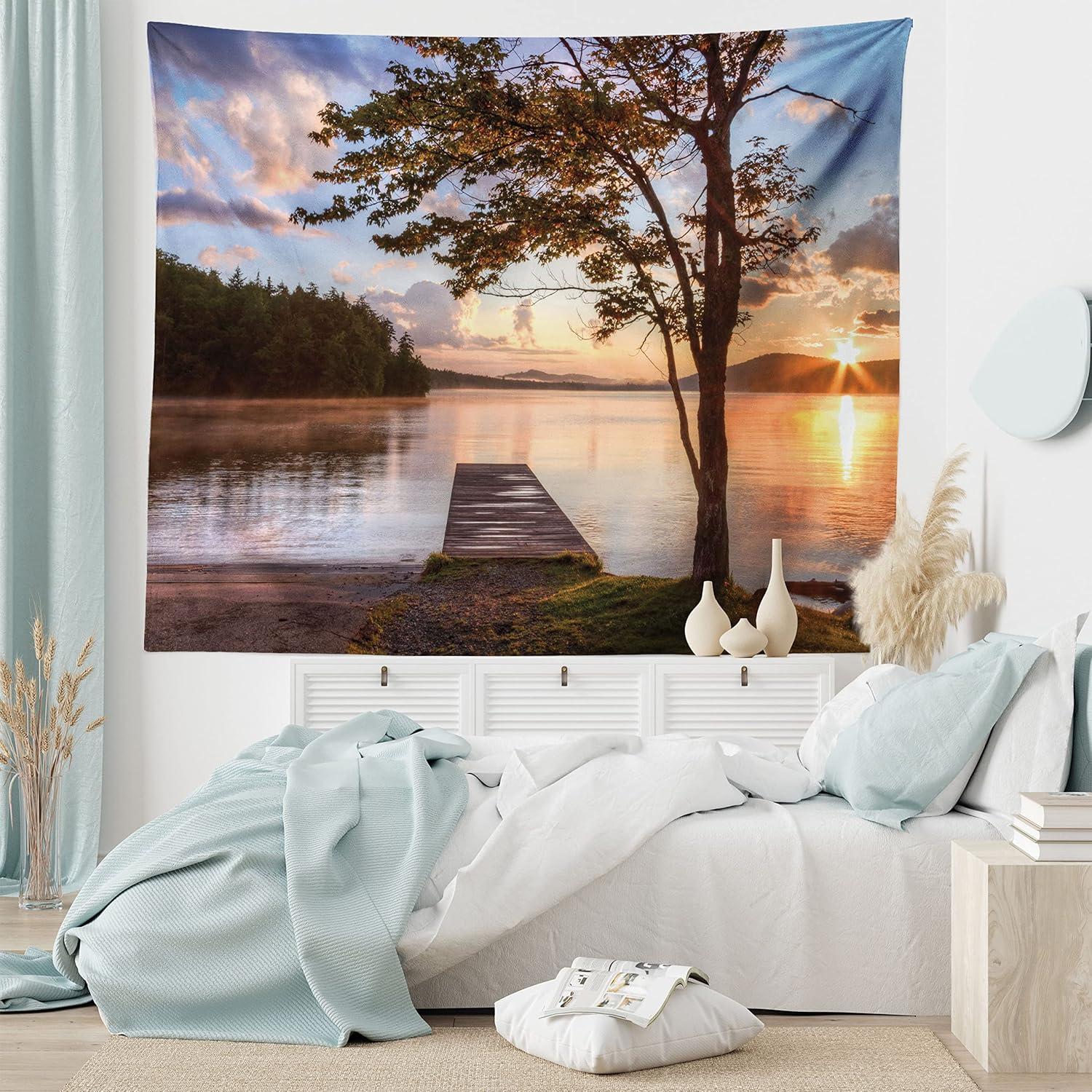 imageAmbesonne Mint Tapestry Blurry Abstract Background Shady Pastel Toned Modern Watercolor Murky Image Wall Hanging for Bedroom Living Room Dorm Decor 60 X 80 Mint GreenBrown Peach