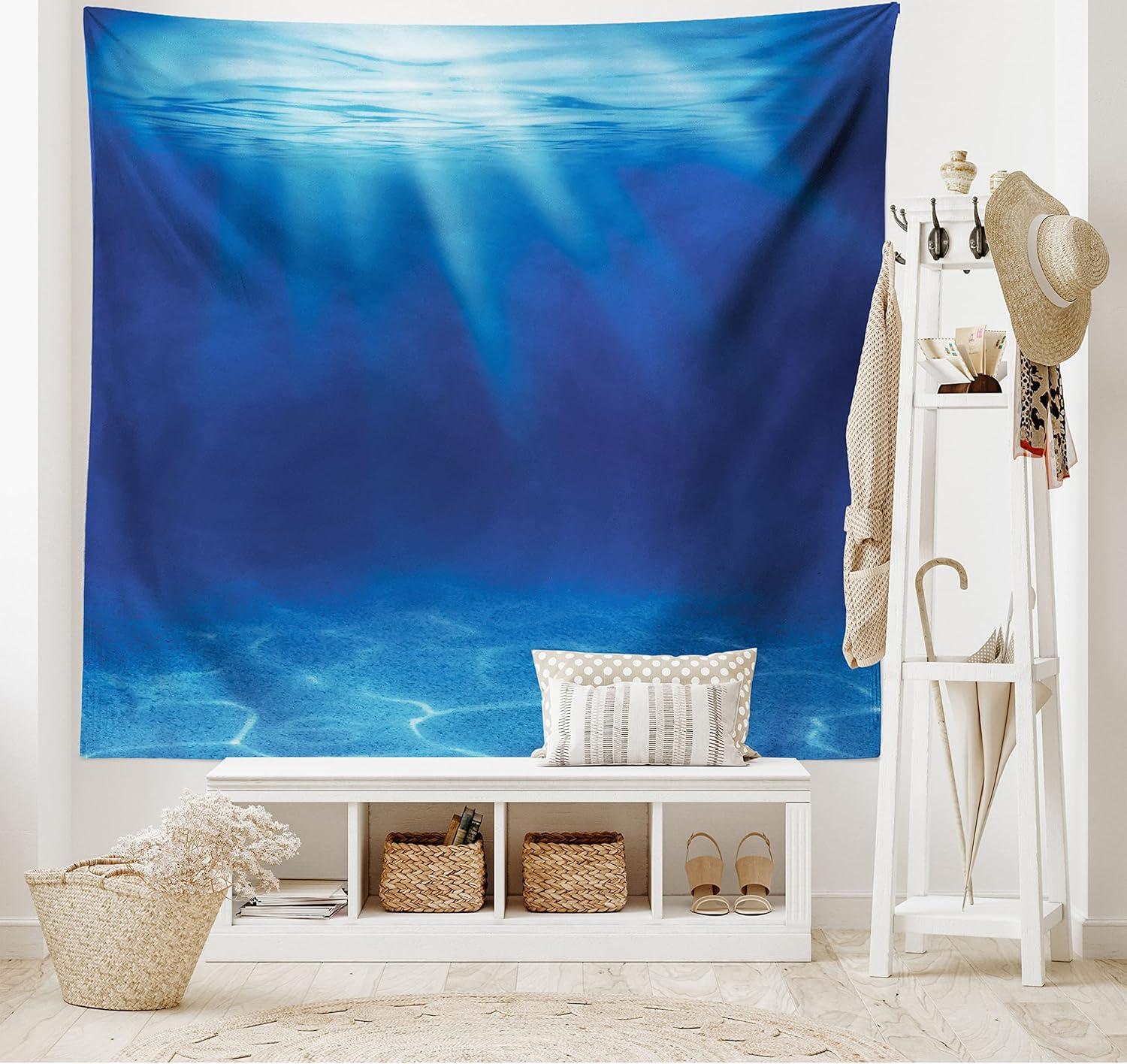 imageAmbesonne Mint Tapestry Blurry Abstract Background Shady Pastel Toned Modern Watercolor Murky Image Wall Hanging for Bedroom Living Room Dorm Decor 60 X 80 Mint GreenNavy Blue