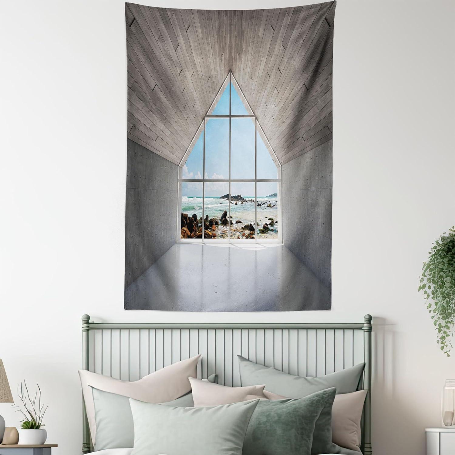 imageAmbesonne Mint Tapestry Blurry Abstract Background Shady Pastel Toned Modern Watercolor Murky Image Wall Hanging for Bedroom Living Room Dorm Decor 60 X 80 Mint GreenGrey Sky