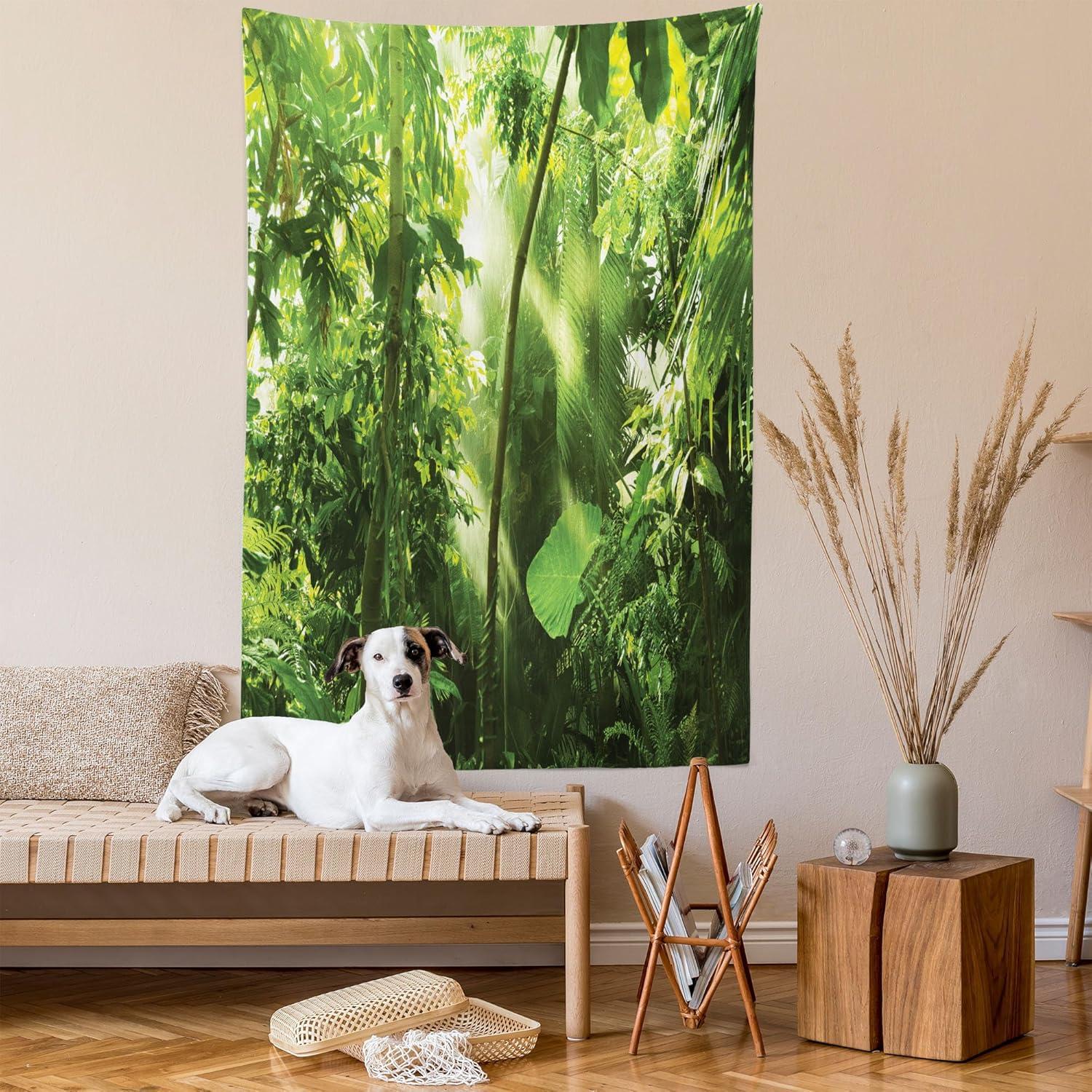 imageAmbesonne Mint Tapestry Blurry Abstract Background Shady Pastel Toned Modern Watercolor Murky Image Wall Hanging for Bedroom Living Room Dorm Decor 60 X 80 Mint GreenYellow and Green