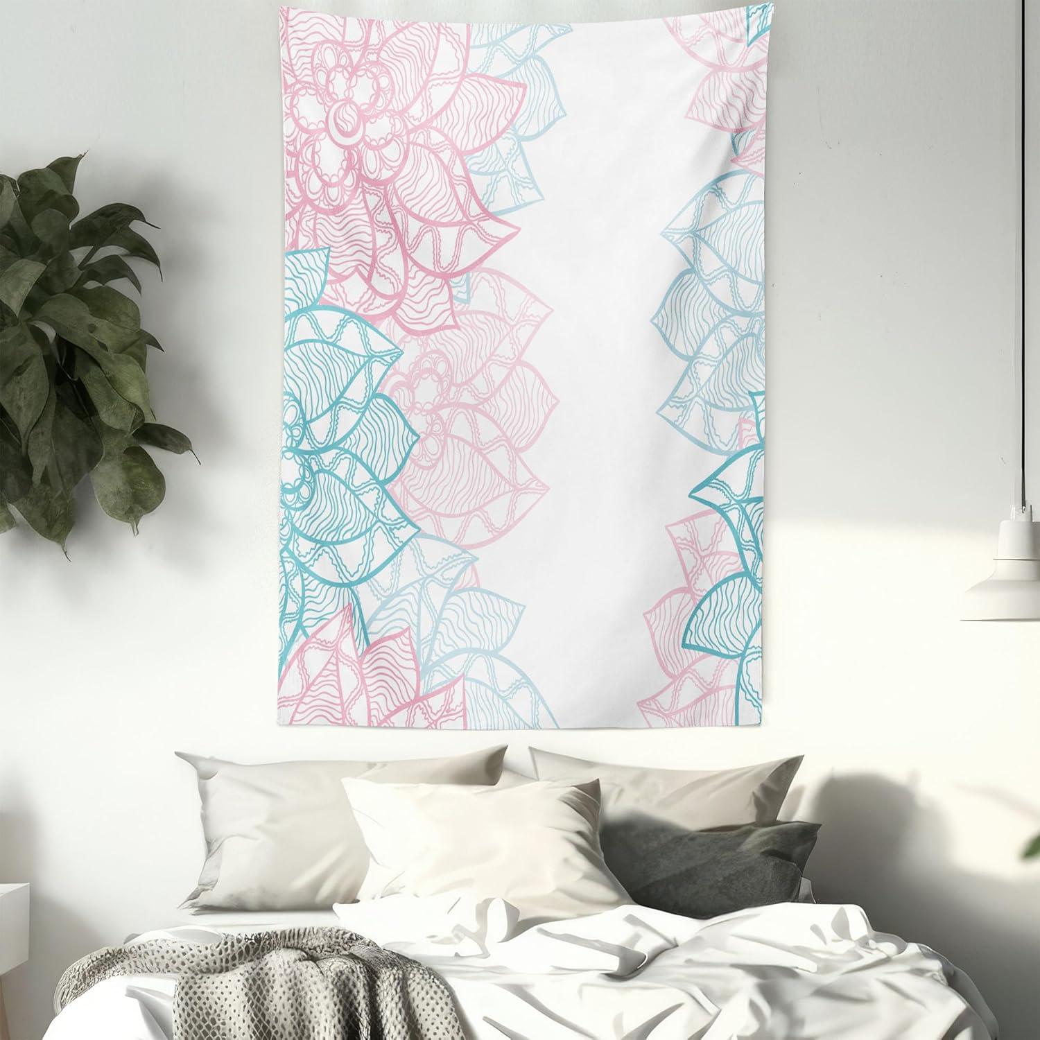 imageAmbesonne Mint Tapestry Blurry Abstract Background Shady Pastel Toned Modern Watercolor Murky Image Wall Hanging for Bedroom Living Room Dorm Decor 60 X 80 Mint GreenPink Sky