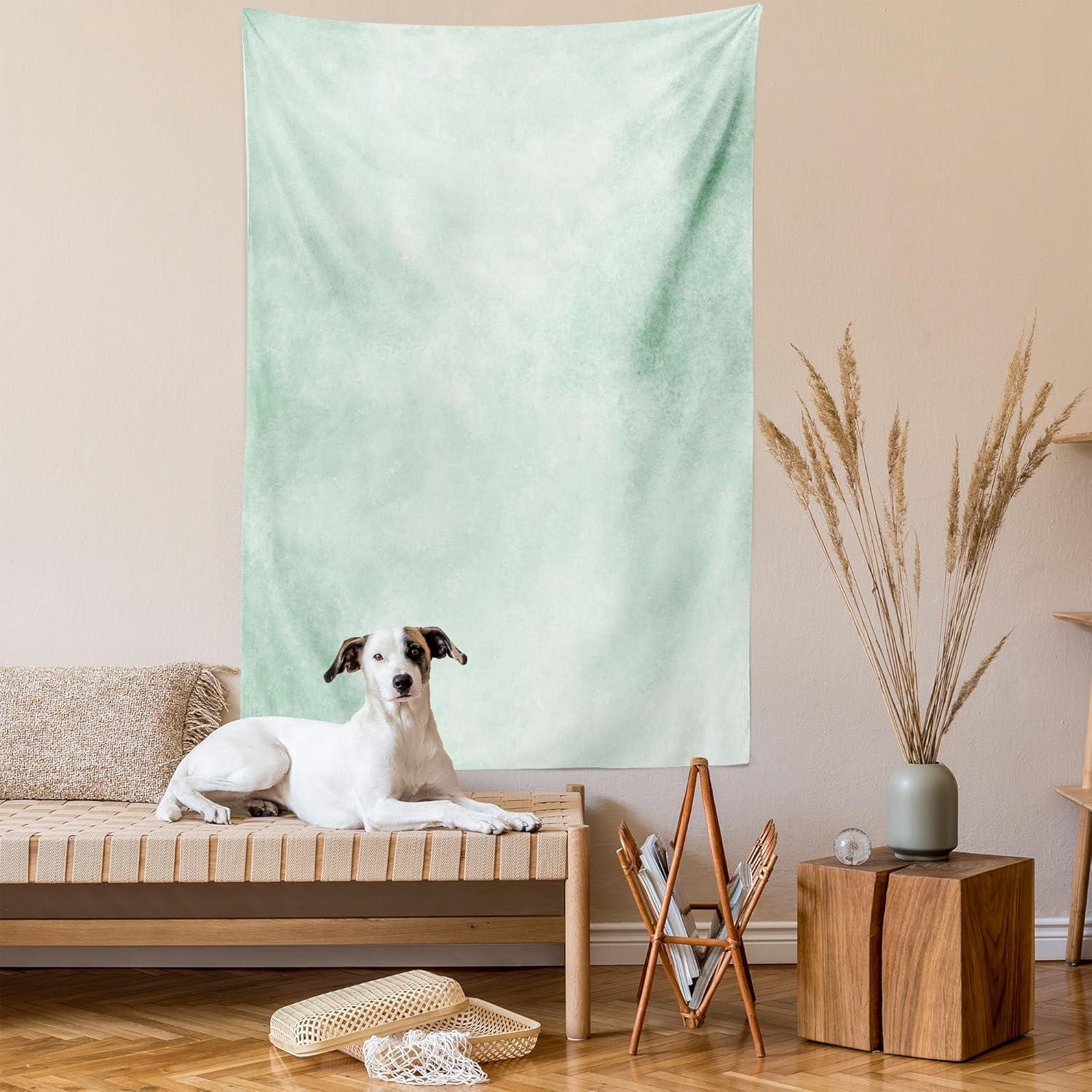 imageAmbesonne Mint Tapestry Blurry Abstract Background Shady Pastel Toned Modern Watercolor Murky Image Wall Hanging for Bedroom Living Room Dorm Decor 60 X 80 Mint GreenMint Green