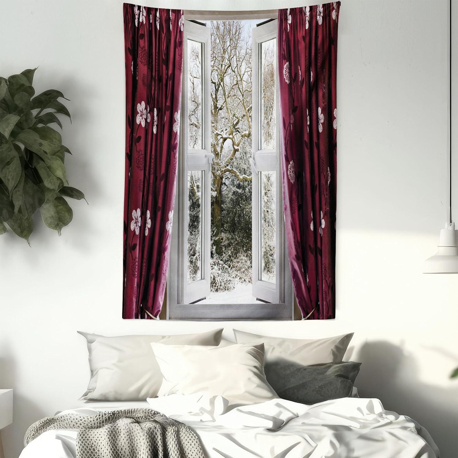 imageAmbesonne Mint Tapestry Blurry Abstract Background Shady Pastel Toned Modern Watercolor Murky Image Wall Hanging for Bedroom Living Room Dorm Decor 60 X 80 Mint GreenMaroon White