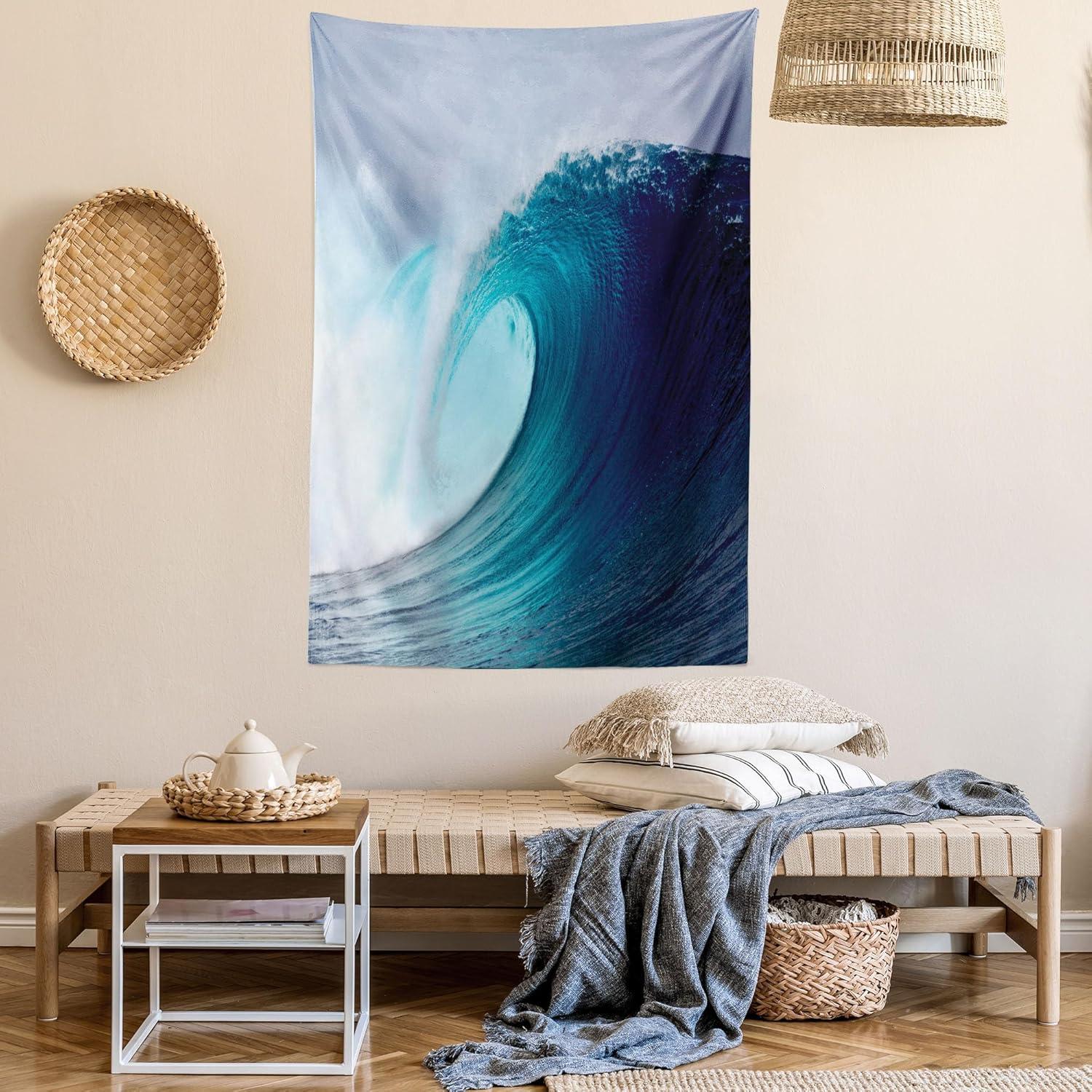 imageAmbesonne Mint Tapestry Blurry Abstract Background Shady Pastel Toned Modern Watercolor Murky Image Wall Hanging for Bedroom Living Room Dorm Decor 60 X 80 Mint GreenBlue White