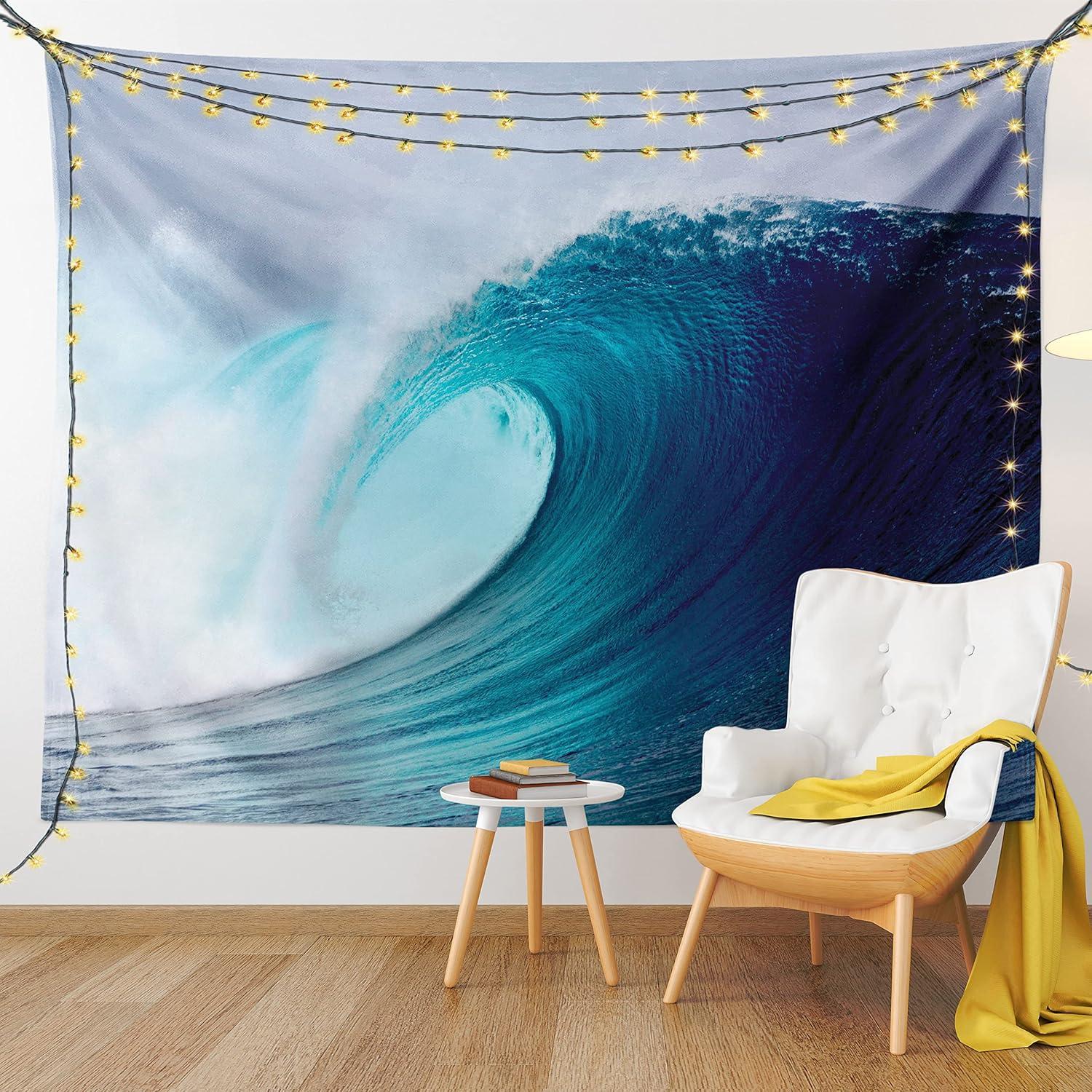 imageAmbesonne Mint Tapestry Blurry Abstract Background Shady Pastel Toned Modern Watercolor Murky Image Wall Hanging for Bedroom Living Room Dorm Decor 60 X 80 Mint GreenBlue White
