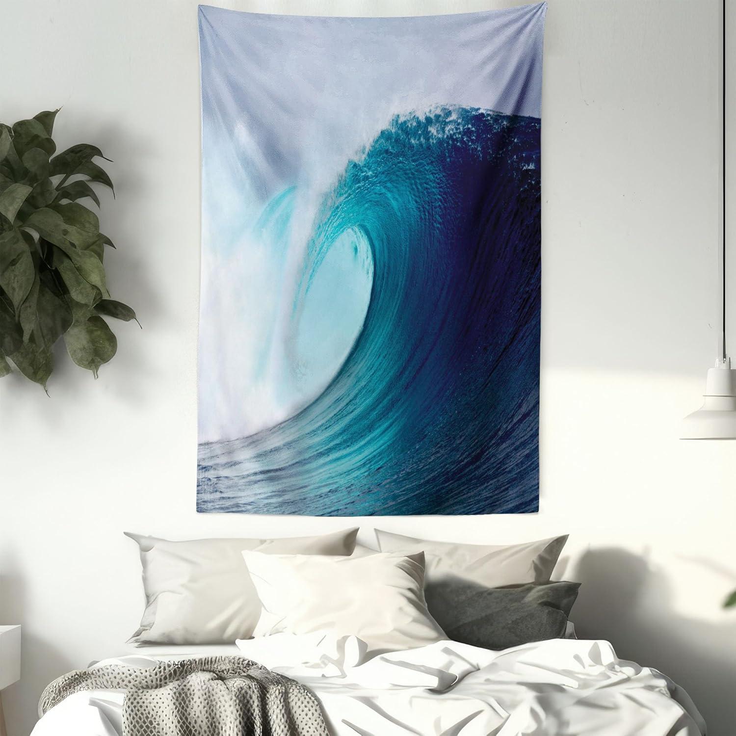 imageAmbesonne Mint Tapestry Blurry Abstract Background Shady Pastel Toned Modern Watercolor Murky Image Wall Hanging for Bedroom Living Room Dorm Decor 60 X 80 Mint GreenBlue White