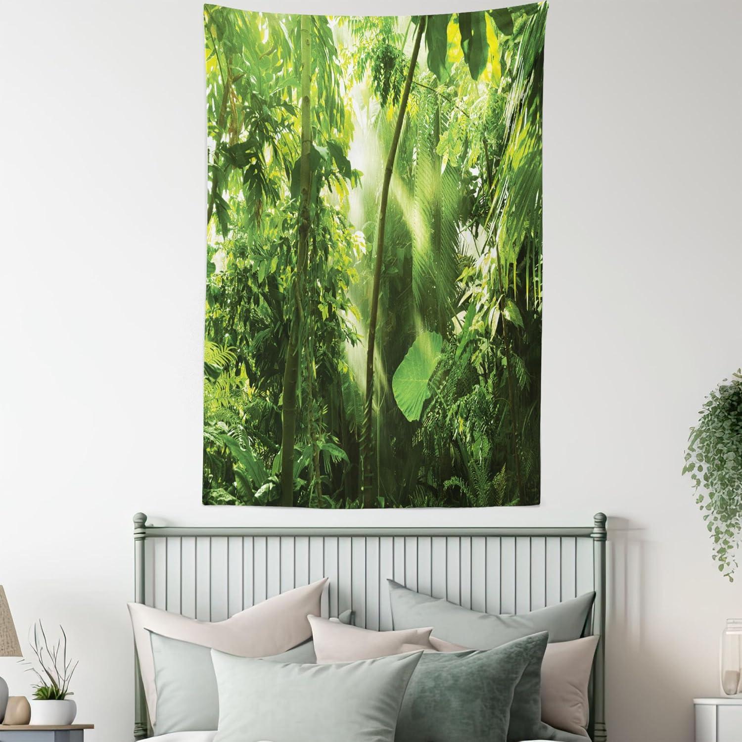 imageAmbesonne Mint Tapestry Blurry Abstract Background Shady Pastel Toned Modern Watercolor Murky Image Wall Hanging for Bedroom Living Room Dorm Decor 60 X 80 Mint GreenYellow and Green