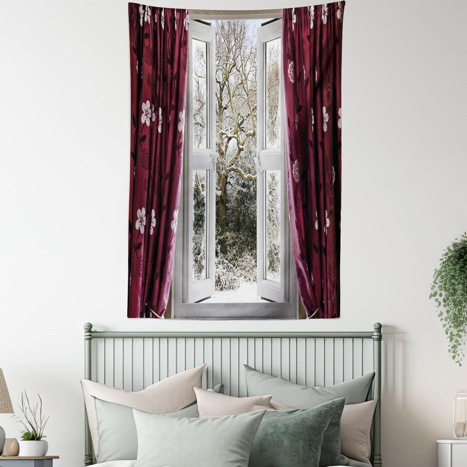 imageAmbesonne Mint Tapestry Blurry Abstract Background Shady Pastel Toned Modern Watercolor Murky Image Wall Hanging for Bedroom Living Room Dorm Decor 60 X 80 Mint GreenMaroon White