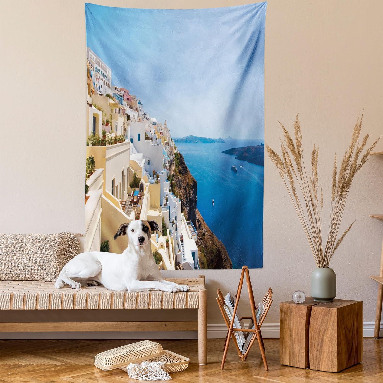 imageAmbesonne Mint Tapestry Blurry Abstract Background Shady Pastel Toned Modern Watercolor Murky Image Wall Hanging for Bedroom Living Room Dorm Decor 60 X 80 Mint GreenEcru