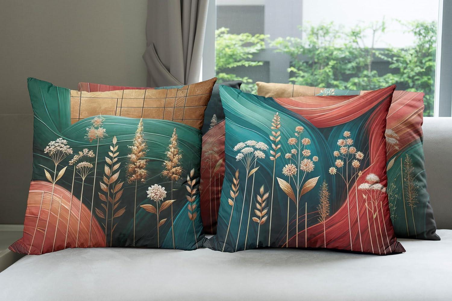 imageAmbesonne Modern Throw Pillow Cushion Cover Geometric Triangle Shapes Zig Zag Triggering Lines Minimalist Pattern Print Decorative Square Accent Pillow Case 18 X 18 Black and WhiteTeal Coral Pale Coffee