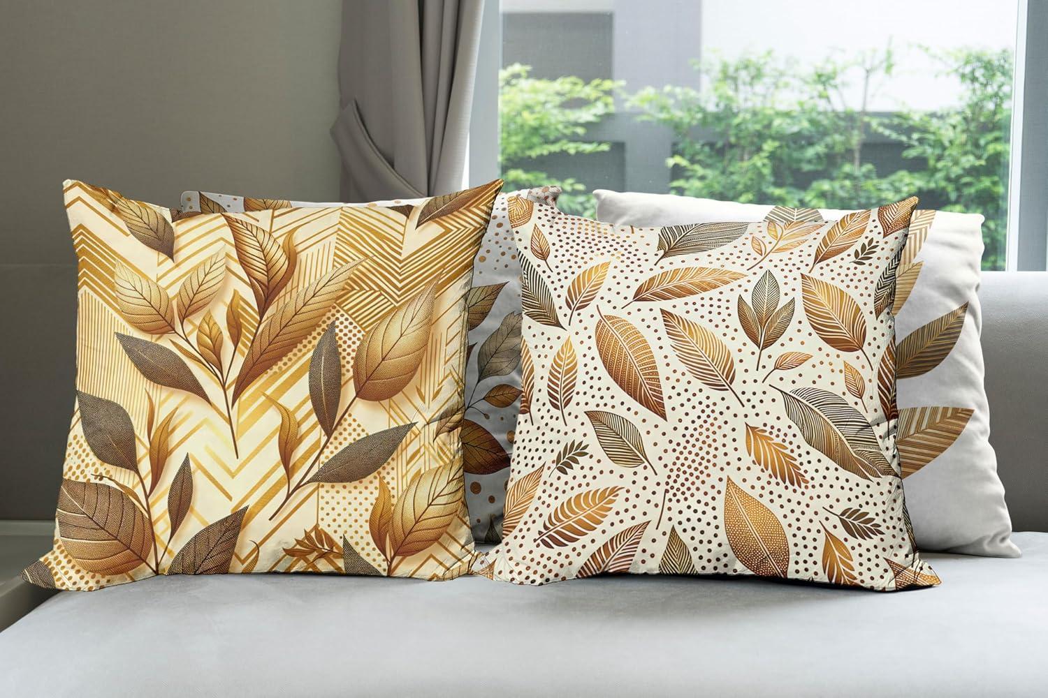 imageAmbesonne Modern Throw Pillow Cushion Cover Geometric Triangle Shapes Zig Zag Triggering Lines Minimalist Pattern Print Decorative Square Accent Pillow Case 18 X 18 Black and WhiteGinger Brown and Cream