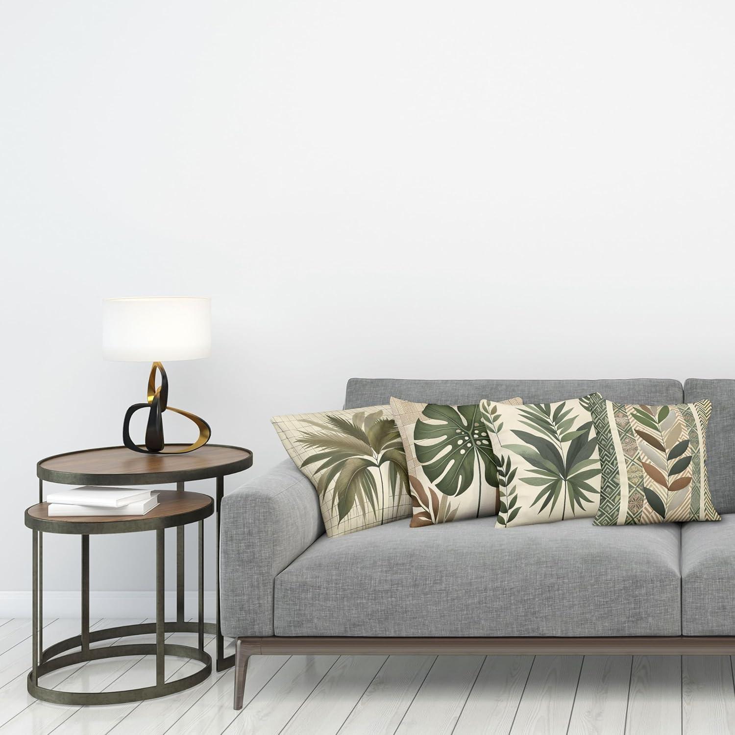 imageAmbesonne Modern Throw Pillow Cushion Cover Geometric Triangle Shapes Zig Zag Triggering Lines Minimalist Pattern Print Decorative Square Accent Pillow Case 18 X 18 Black and WhiteUmber Forest Green Ivory