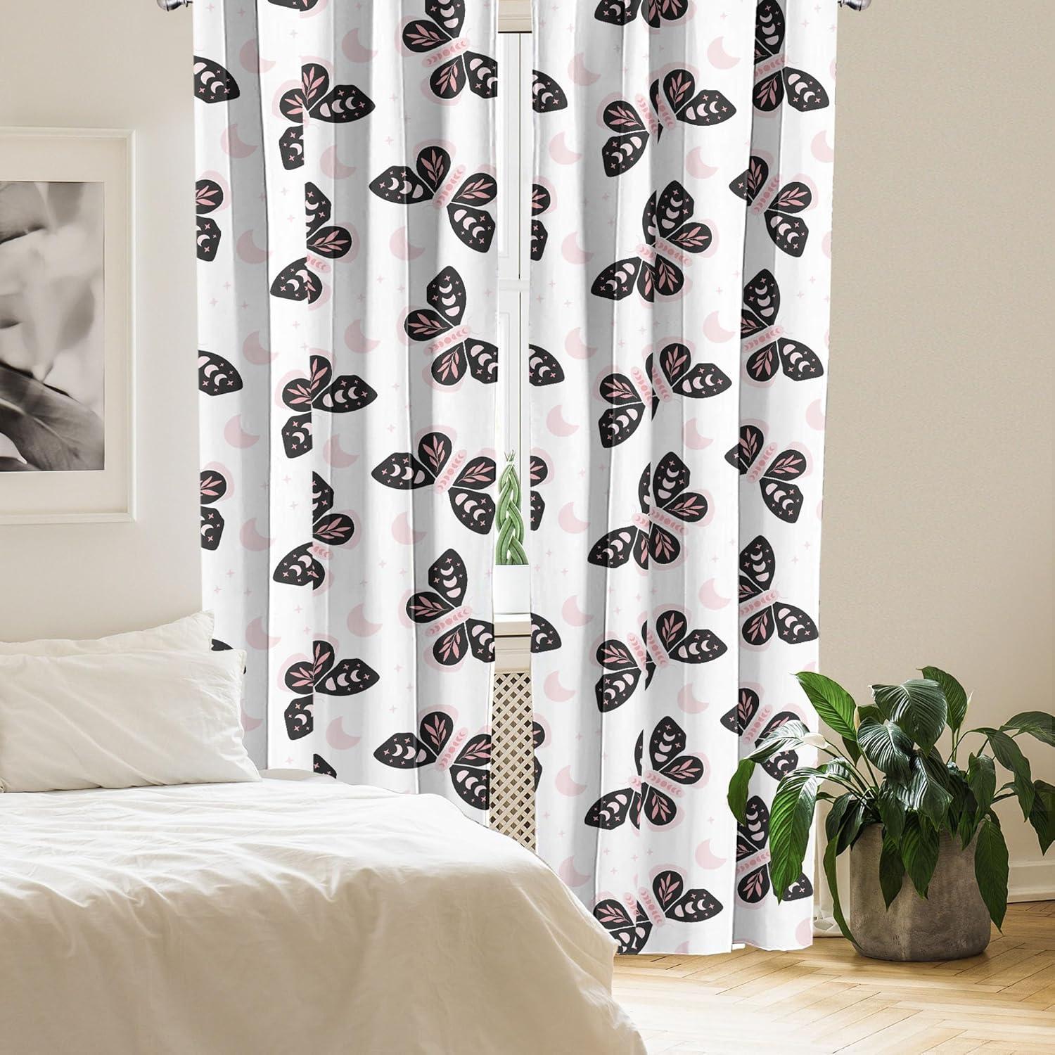 imageAmbesonne Nature Themed Curtains Modern Pattern of Tropical Atmosphere Neutral Leaves and Bumblebee Window Treatments 2 Panel Set for Living Room Bedroom Pair of 28 x 84 Purpleblue Sand BrownRose Dark Grey