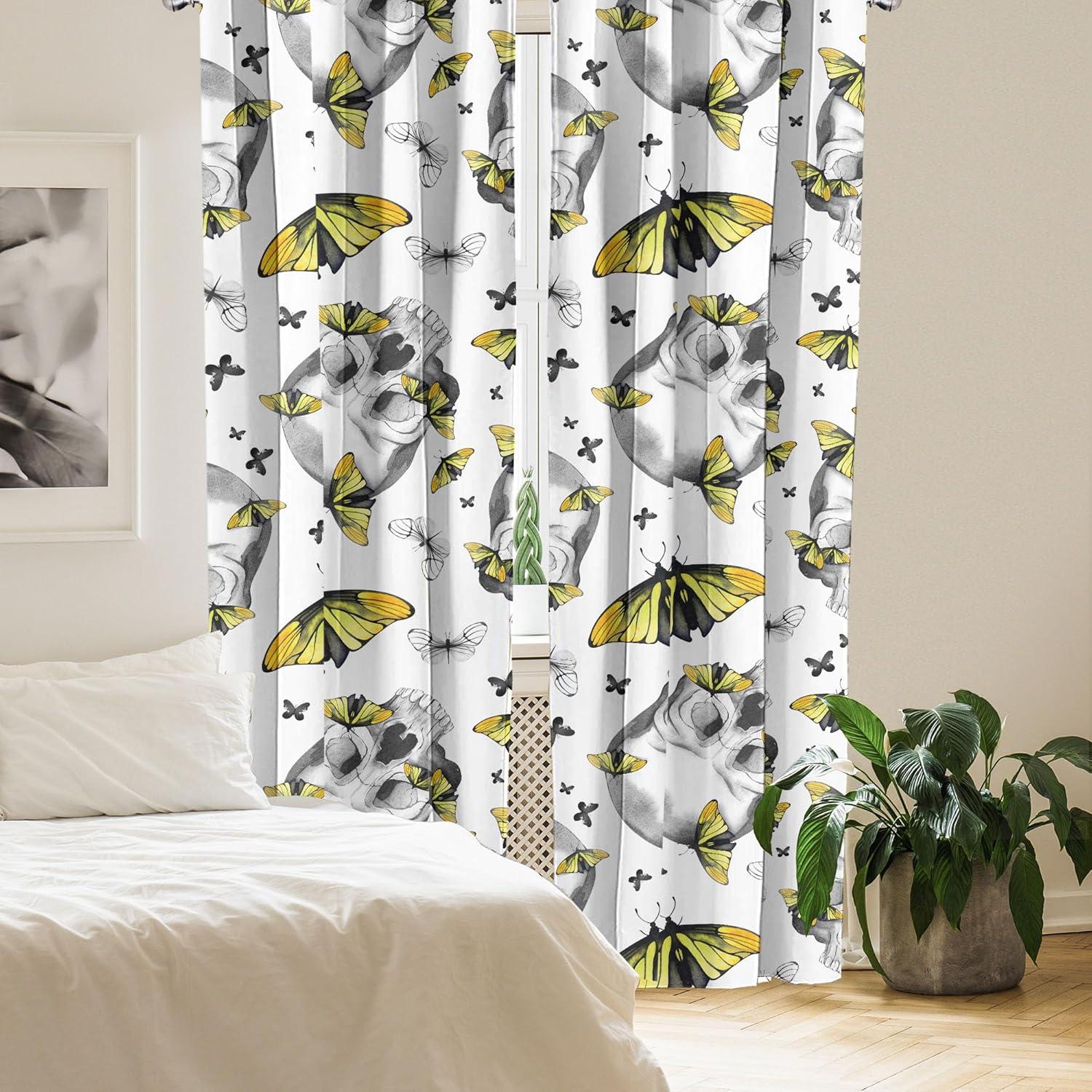 imageAmbesonne Nature Themed Curtains Modern Pattern of Tropical Atmosphere Neutral Leaves and Bumblebee Window Treatments 2 Panel Set for Living Room Bedroom Pair of 28 x 84 Purpleblue Sand BrownOff White Pale Green