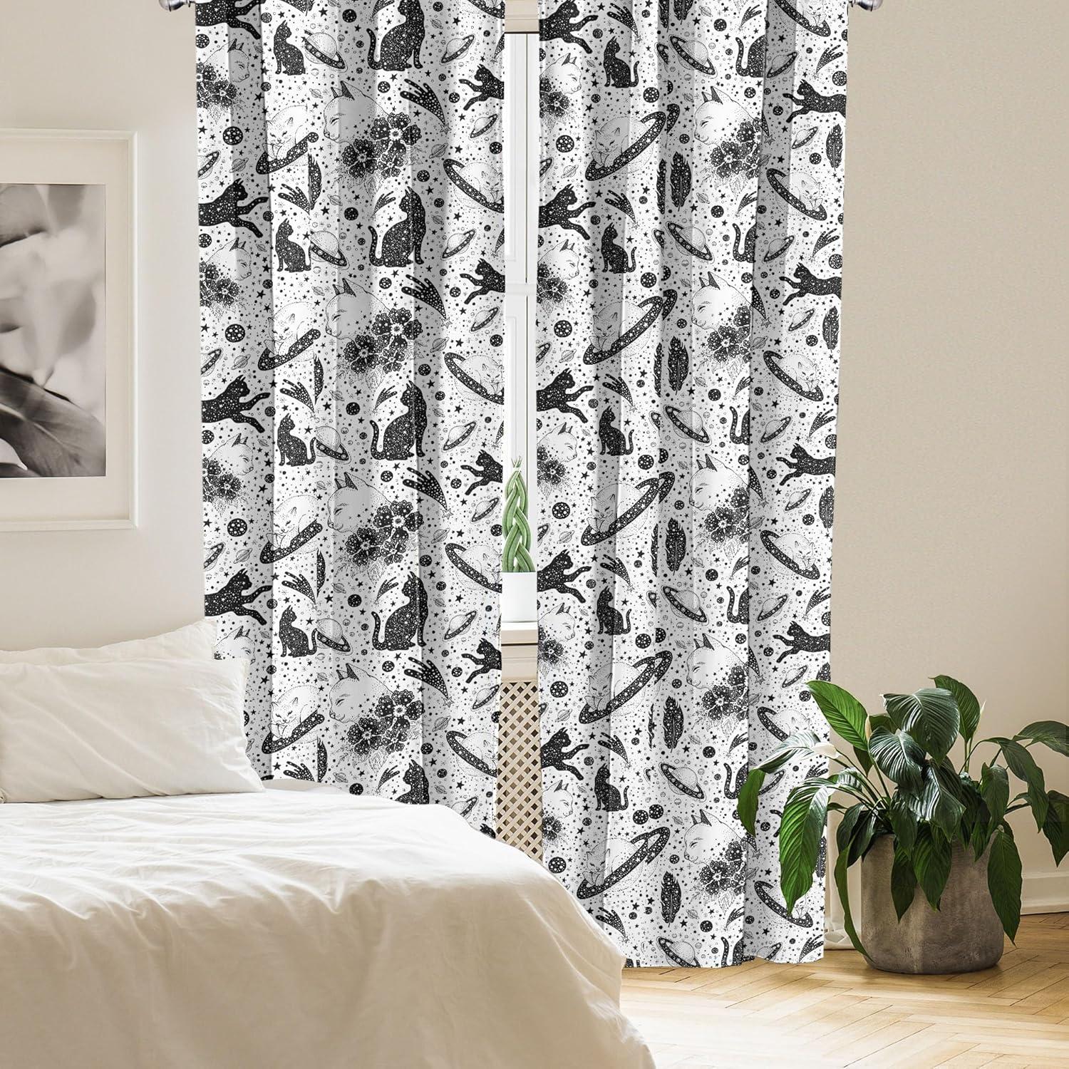 imageAmbesonne Nature Themed Curtains Modern Pattern of Tropical Atmosphere Neutral Leaves and Bumblebee Window Treatments 2 Panel Set for Living Room Bedroom Pair of 28 x 84 Purpleblue Sand BrownOff White Dark Grey