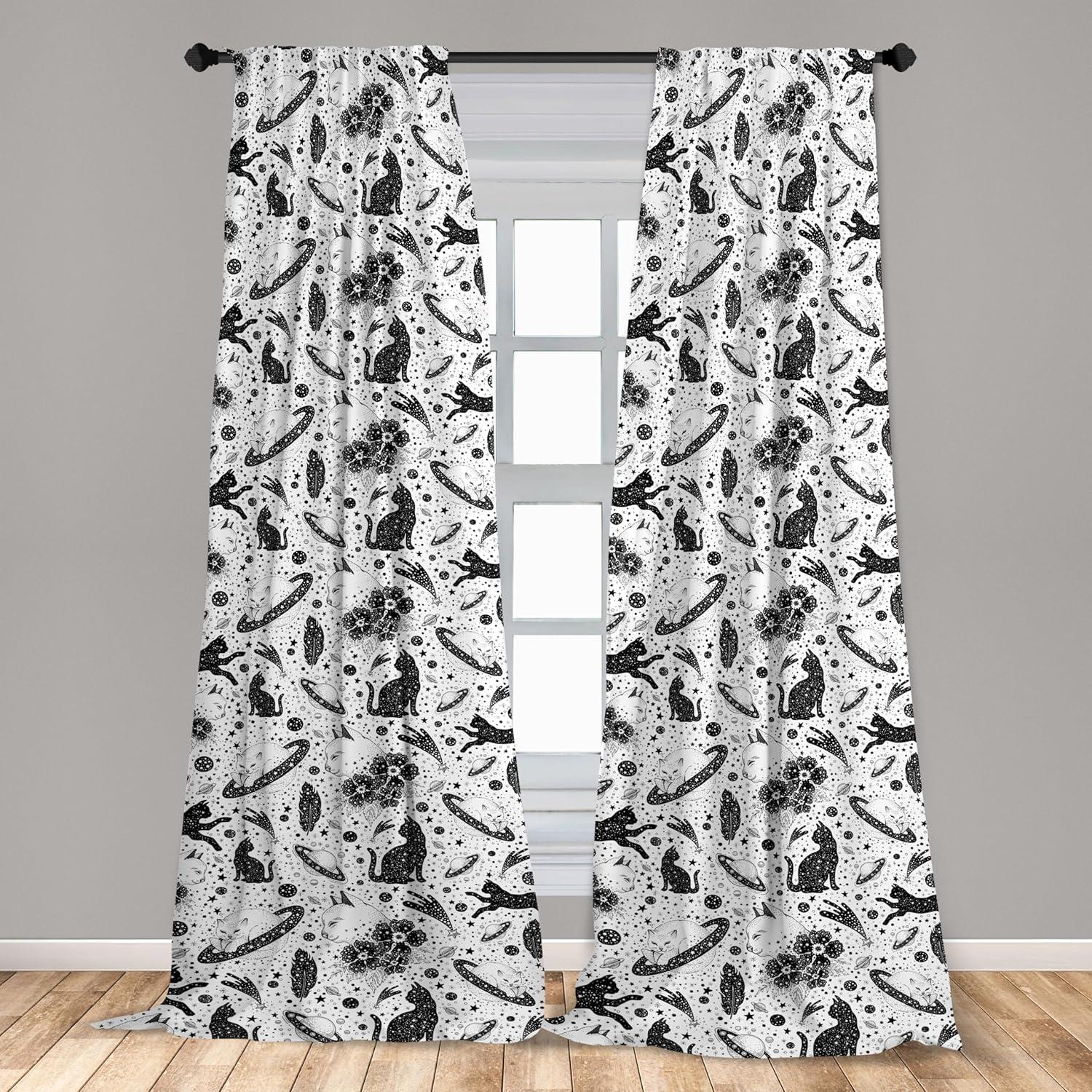 imageAmbesonne Nature Themed Curtains Modern Pattern of Tropical Atmosphere Neutral Leaves and Bumblebee Window Treatments 2 Panel Set for Living Room Bedroom Pair of 28 x 84 Purpleblue Sand BrownOff White Dark Grey
