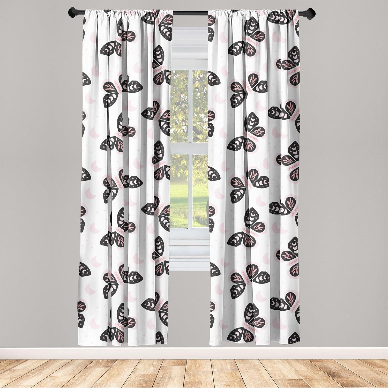 imageAmbesonne Nature Themed Curtains Modern Pattern of Tropical Atmosphere Neutral Leaves and Bumblebee Window Treatments 2 Panel Set for Living Room Bedroom Pair of 28 x 84 Purpleblue Sand BrownRose Dark Grey