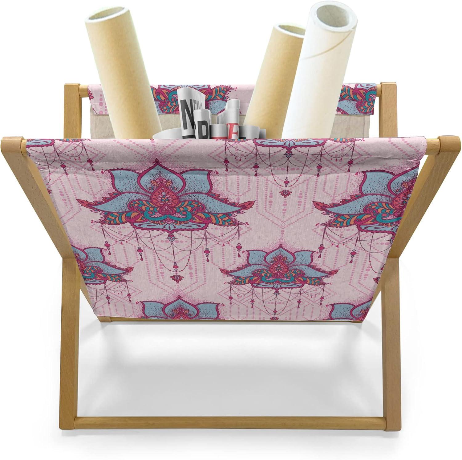 imageAmbesonne Romantic Magazine and Book Holder Valentines Day Pattern with Heart Shapes in Gradient Pastel Love Floor Rack Decor for Interior of Home amp Office 22 x 19 Coral Maroon and MagentaRose Magenta and Pale Pink