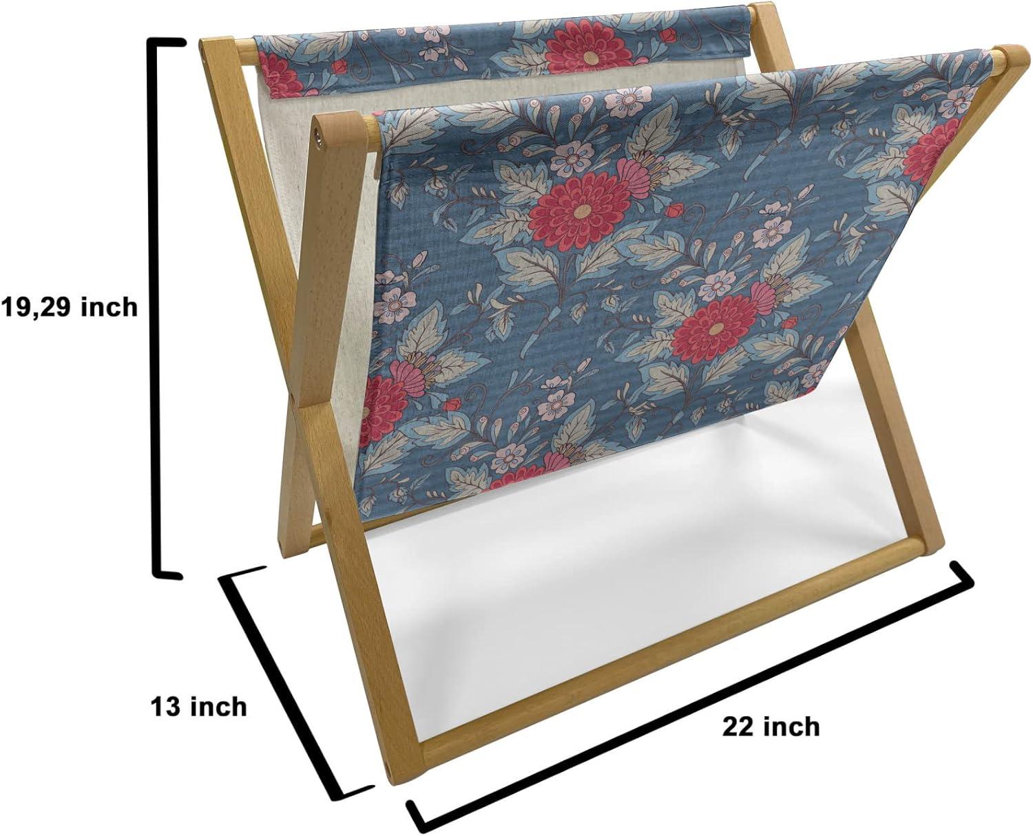 imageAmbesonne Rose Magazine and Book Holder Blossoming Romantic Valentines Day Themed Flowers Feminine Style Blooms Floor Rack Decor for Interior of Home amp Office 22 x 19 Magenta Peach and GreenDark Blue Vermilion