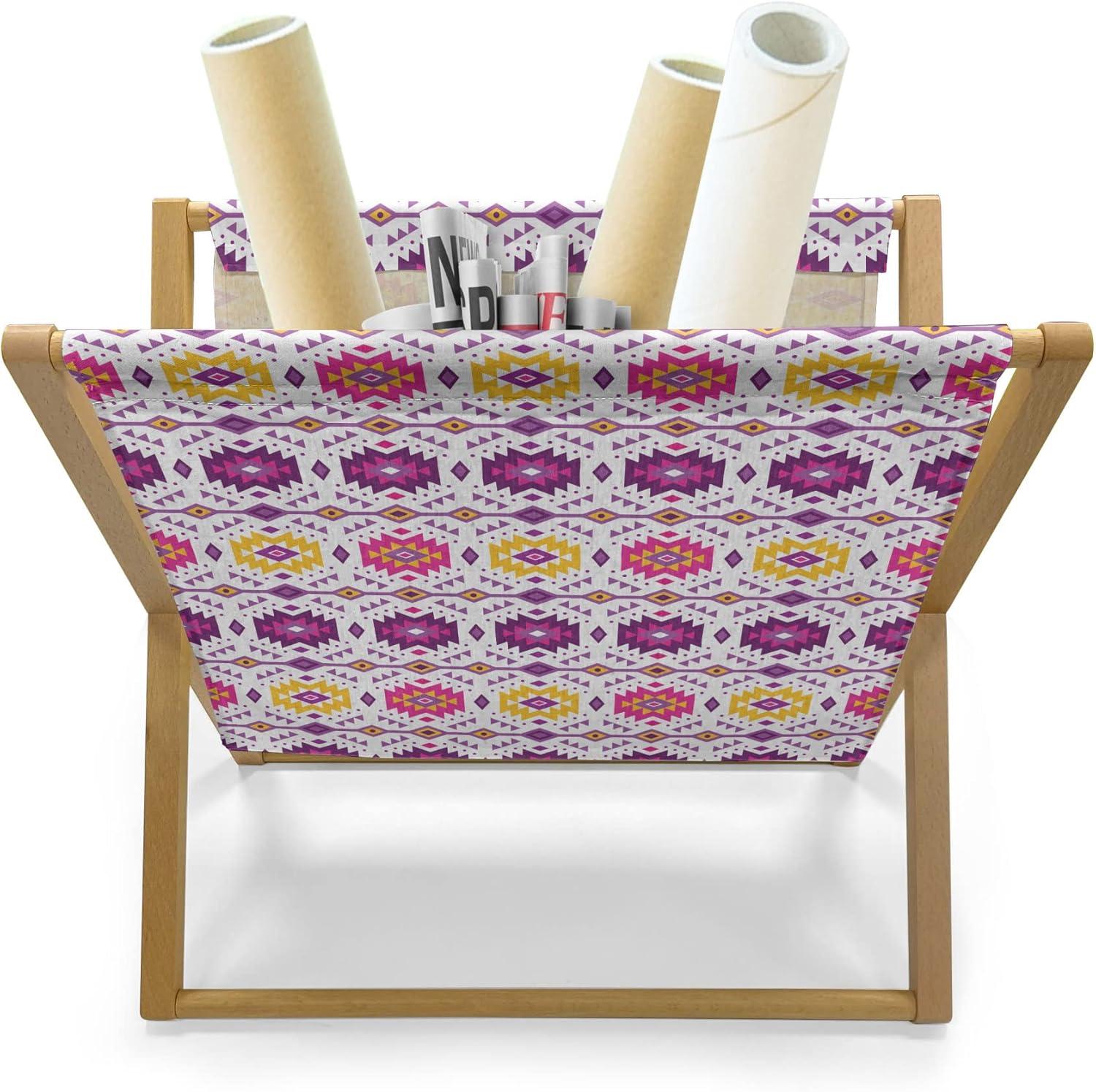 imageAmbesonne Rose Magazine and Book Holder Blossoming Romantic Valentines Day Themed Flowers Feminine Style Blooms Floor Rack Decor for Interior of Home amp Office 22 x 19 Magenta Peach and GreenPurple Yellow White