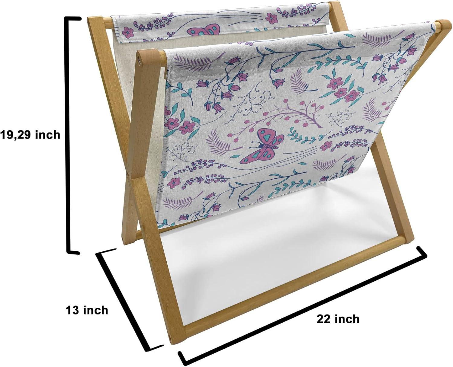 imageAmbesonne Rose Magazine and Book Holder Blossoming Romantic Valentines Day Themed Flowers Feminine Style Blooms Floor Rack Decor for Interior of Home amp Office 22 x 19 Magenta Peach and GreenDark Turquoise Dark Blue