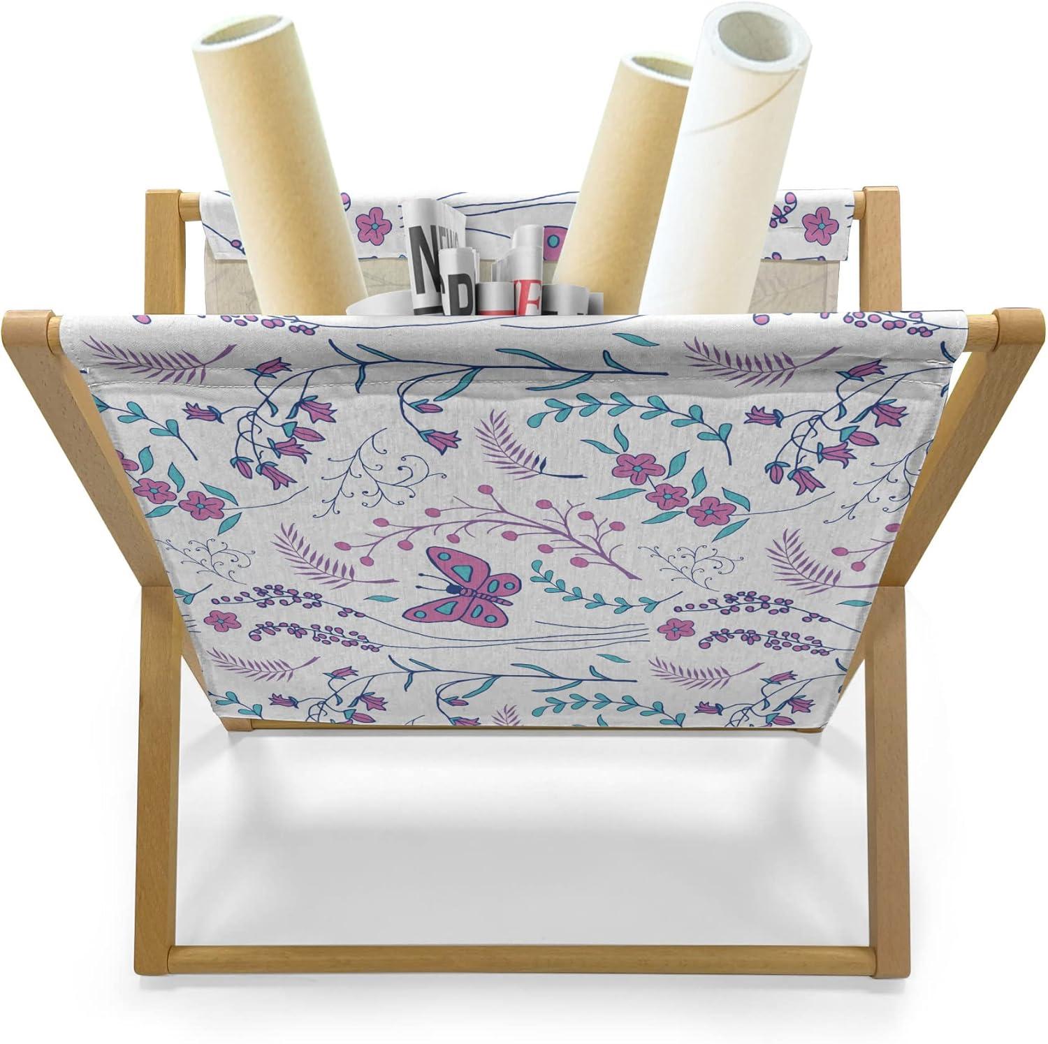 imageAmbesonne Rose Magazine and Book Holder Blossoming Romantic Valentines Day Themed Flowers Feminine Style Blooms Floor Rack Decor for Interior of Home amp Office 22 x 19 Magenta Peach and GreenDark Turquoise Dark Blue