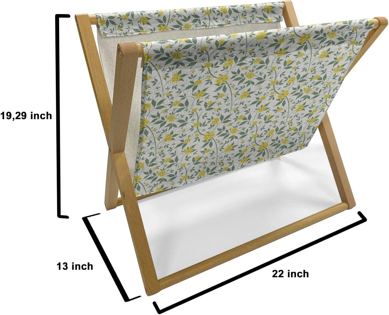 imageAmbesonne Rose Magazine and Book Holder Blossoming Romantic Valentines Day Themed Flowers Feminine Style Blooms Floor Rack Decor for Interior of Home amp Office 22 x 19 Magenta Peach and GreenGreen Yellow and Cream