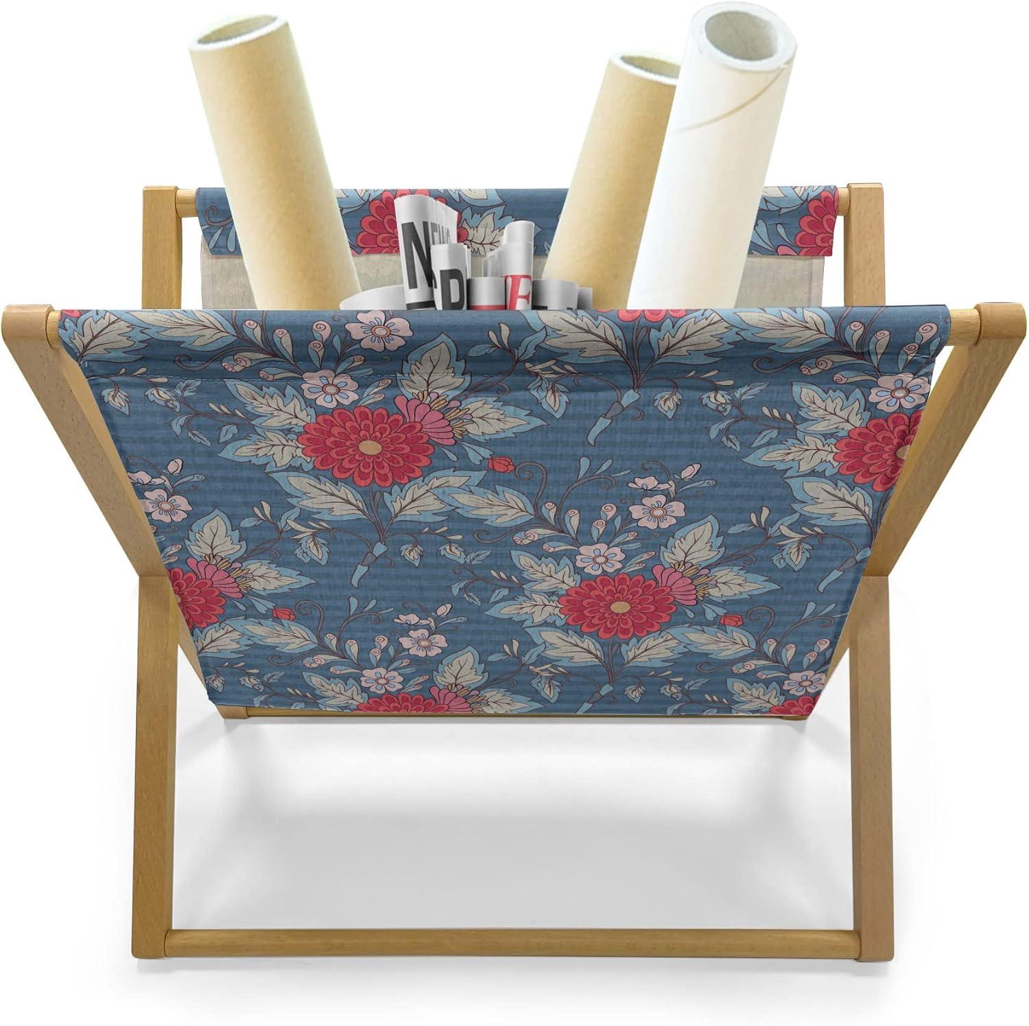 imageAmbesonne Rose Magazine and Book Holder Blossoming Romantic Valentines Day Themed Flowers Feminine Style Blooms Floor Rack Decor for Interior of Home amp Office 22 x 19 Magenta Peach and GreenDark Blue Vermilion