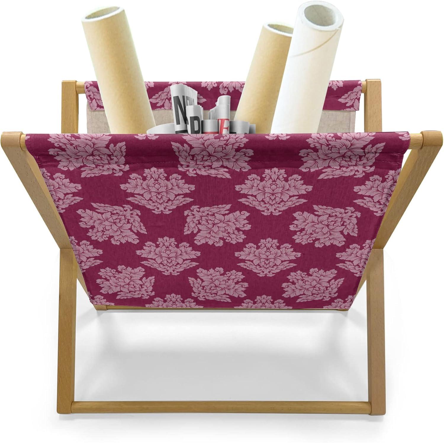 imageAmbesonne Rose Magazine and Book Holder Blossoming Romantic Valentines Day Themed Flowers Feminine Style Blooms Floor Rack Decor for Interior of Home amp Office 22 x 19 Magenta Peach and GreenPale Pink Ruby