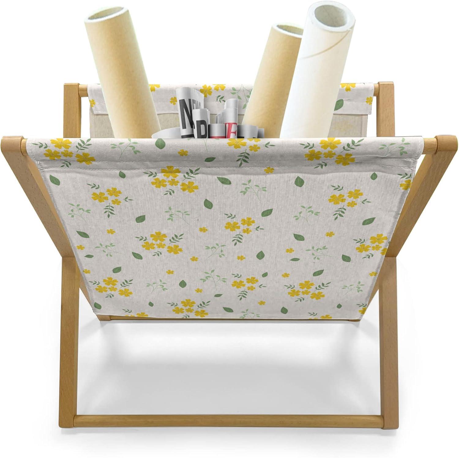 imageAmbesonne Valentines Day Magazine and Book Holder Abstract Hearts Lollipops Rhythmic Romance Illustration Floor Rack Decor for Interior of Home amp Office 22 x 19 Vermilion PearlReseda Green and Mustard