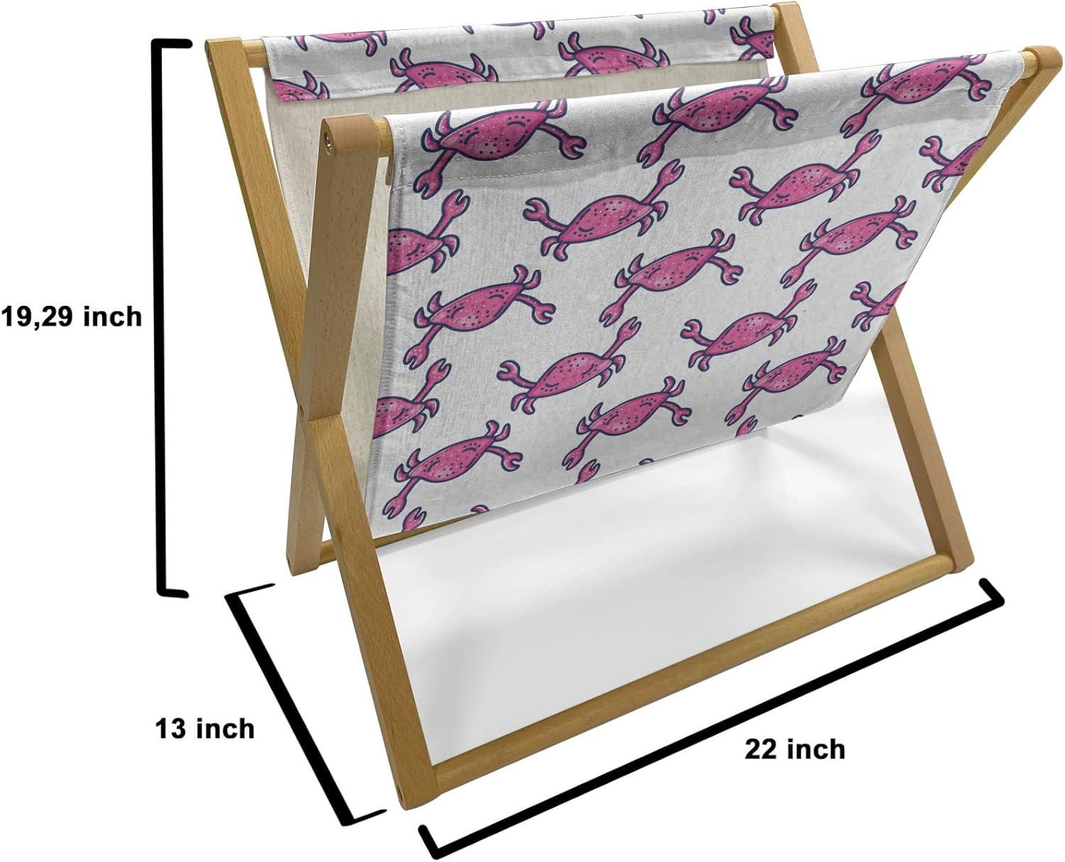 imageAmbesonne Valentines Day Magazine and Book Holder Abstract Hearts Lollipops Rhythmic Romance Illustration Floor Rack Decor for Interior of Home amp Office 22 x 19 Vermilion PearlFuchsia and White