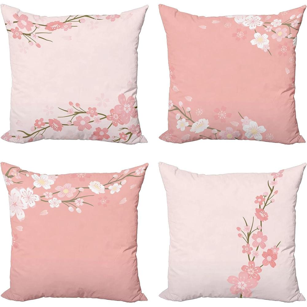 imageAmbesonne Chocolate Throw Pillow Cushion Case Pack of 4 Parquet Pattern in Wooden Style Geometric Design in Nature Inspired Art Modern Accent DoubleSided Digital Printing 20 Brown BeigeBlush Pale Rose