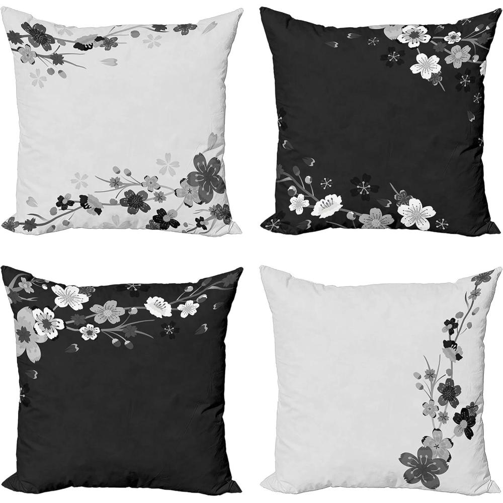 imageAmbesonne Chocolate Throw Pillow Cushion Case Pack of 4 Parquet Pattern in Wooden Style Geometric Design in Nature Inspired Art Modern Accent DoubleSided Digital Printing 20 Brown BeigeDark Grey
