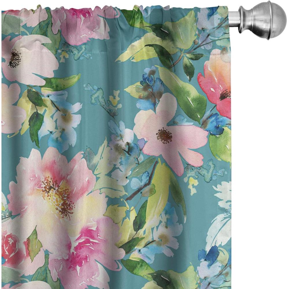 imageAmbesonne Ethnic Curtains Abstract Boho Vibe Oriental Rhombus Motifs Grunge Design with Neutral Colors Window Treatments 2 Panel Set for Living Room Bedroom Pair of 28 x 63 Seafoam PurpleblueSeafoam Pale Pink Blush