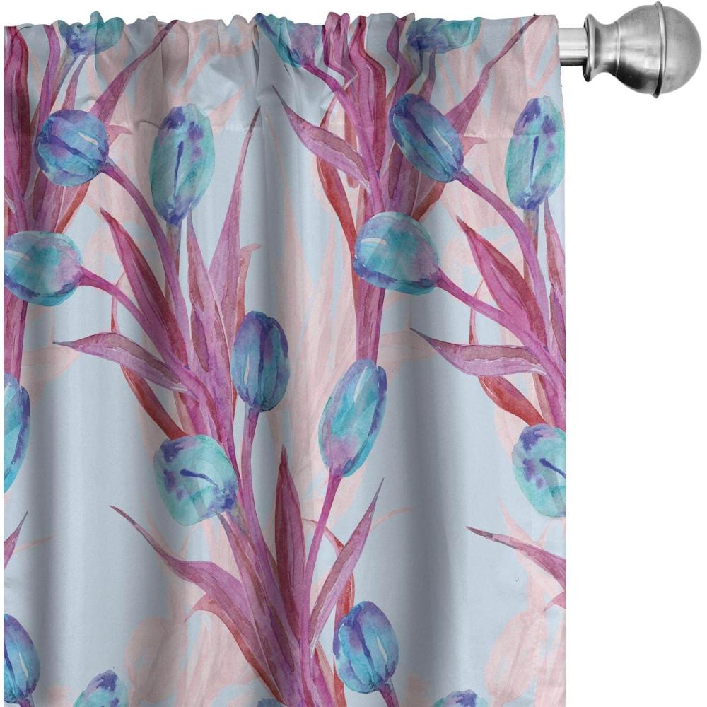 imageAmbesonne Ethnic Curtains Abstract Boho Vibe Oriental Rhombus Motifs Grunge Design with Neutral Colors Window Treatments 2 Panel Set for Living Room Bedroom Pair of 28 x 63 Seafoam PurpleblueMagenta Pale Pink