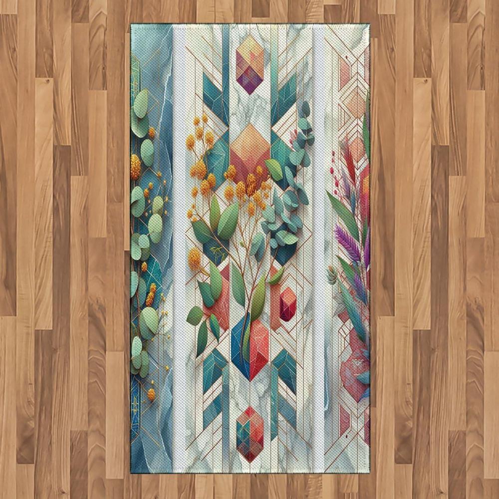 imageAmbesonne Eucalyptus Leaves Area Rug Gloomy Love of Nature on Neutral Watercolor Art Background Flat Woven Accent Rug for Living Room Bedroom Dining Room 2 6 x 5 Mustard and Reseda GreenTeal Multicolor