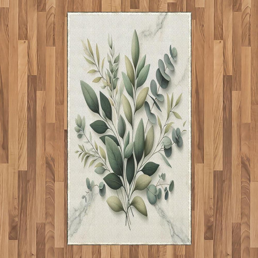 imageAmbesonne Eucalyptus Leaves Area Rug Gloomy Love of Nature on Neutral Watercolor Art Background Flat Woven Accent Rug for Living Room Bedroom Dining Room 2 6 x 5 Mustard and Reseda GreenSage Green Off White