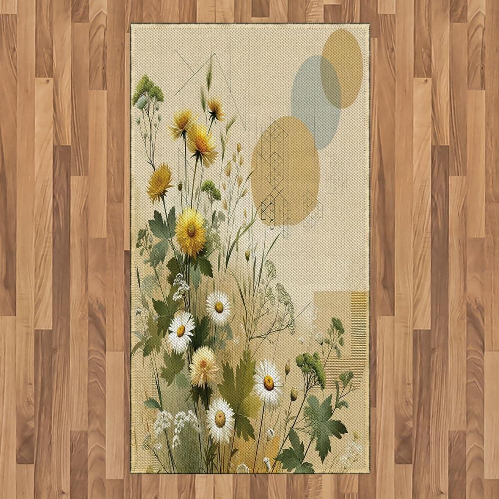 imageAmbesonne Eucalyptus Leaves Area Rug Gloomy Love of Nature on Neutral Watercolor Art Background Flat Woven Accent Rug for Living Room Bedroom Dining Room 2 6 x 5 Mustard and Reseda GreenIvory Sage Green Mustard