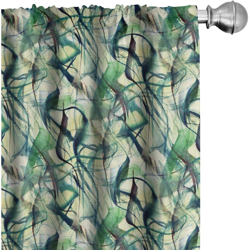 imageAmbesonne Floral Curtains Flower Branches Blossoming in Minimalist Design Neutral Botanical Window Treatments 2 Panel Set for Living Room Bedroom Pair of 28 x 84 Taupe Grey and Dark Blue GreyGreen Teal Pastel Green